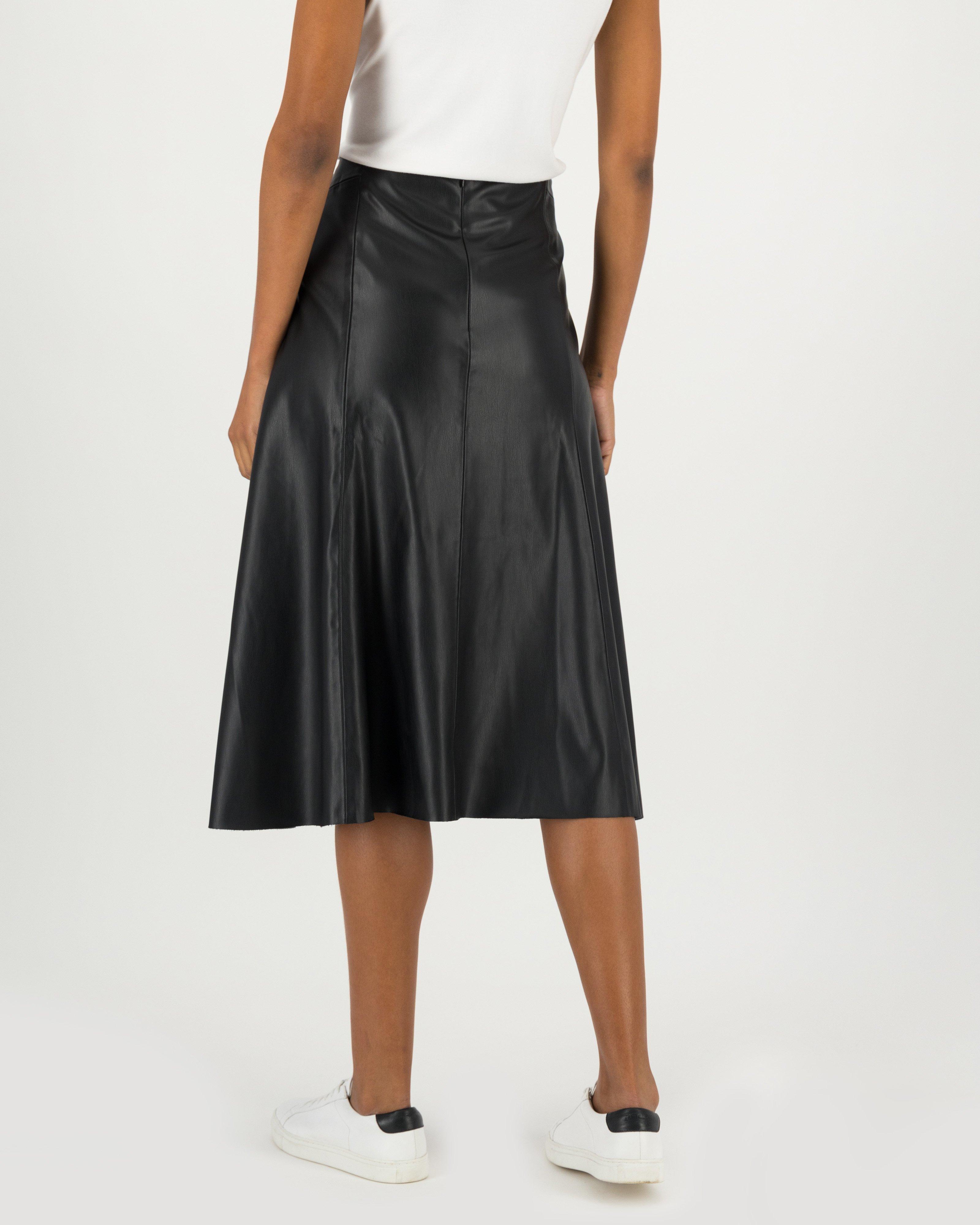 Poetry Aurora Vegan Leather Skirt -  black