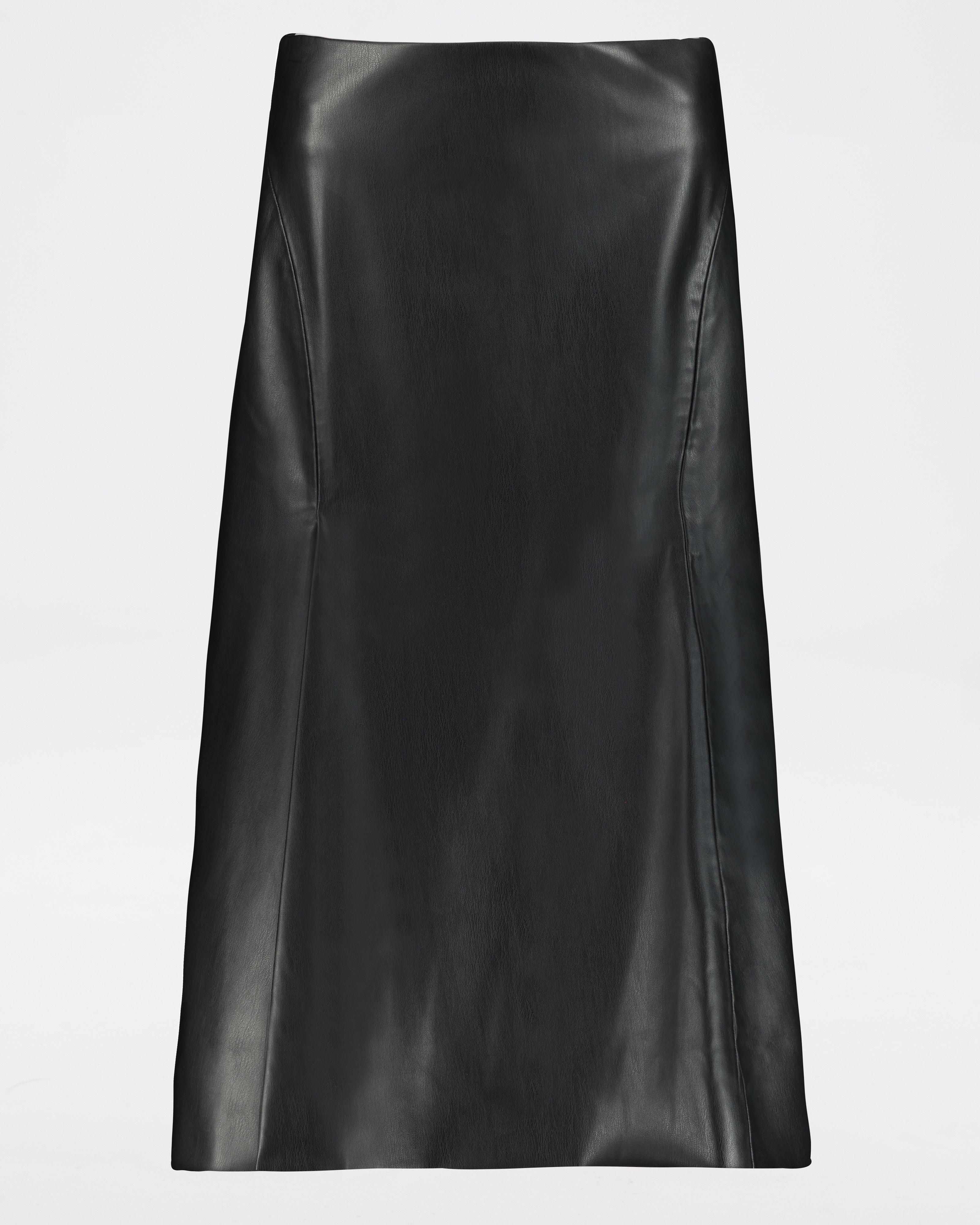 Poetry Aurora Vegan Leather Skirt -  black