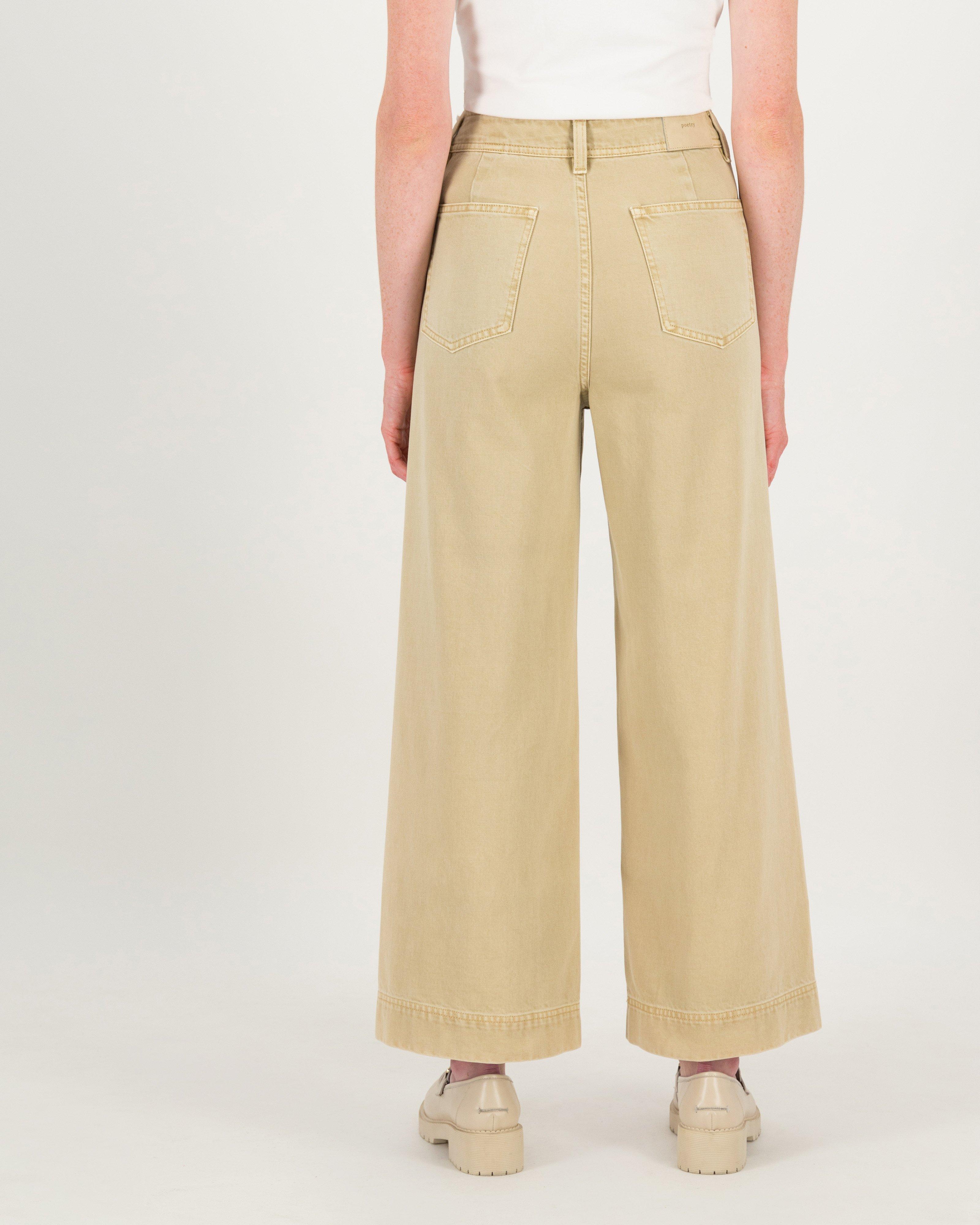 Reign Cropped Wide Leg Denim -  stone