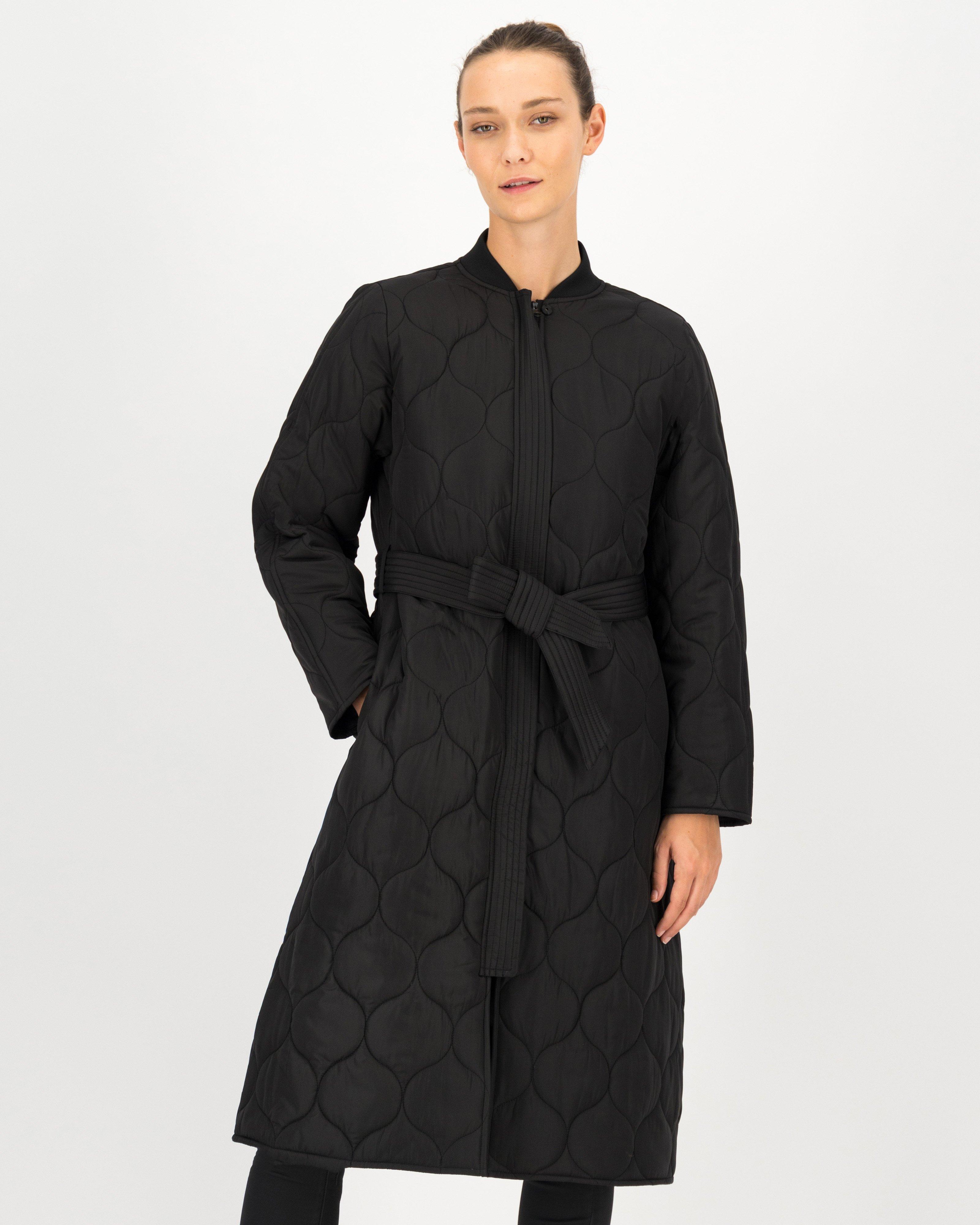 Jolie Quilted Coat -  black