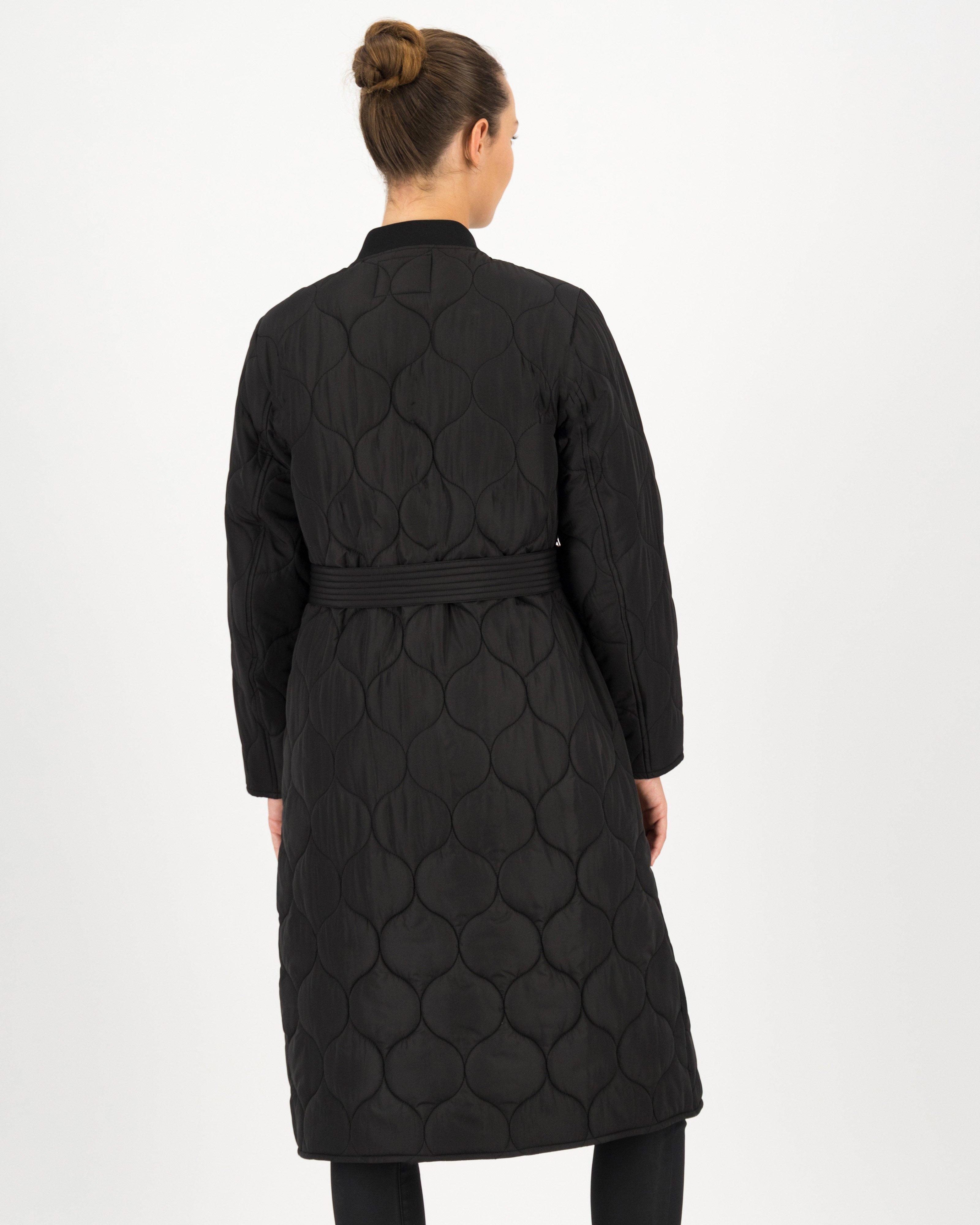 Jolie Quilted Coat -  black