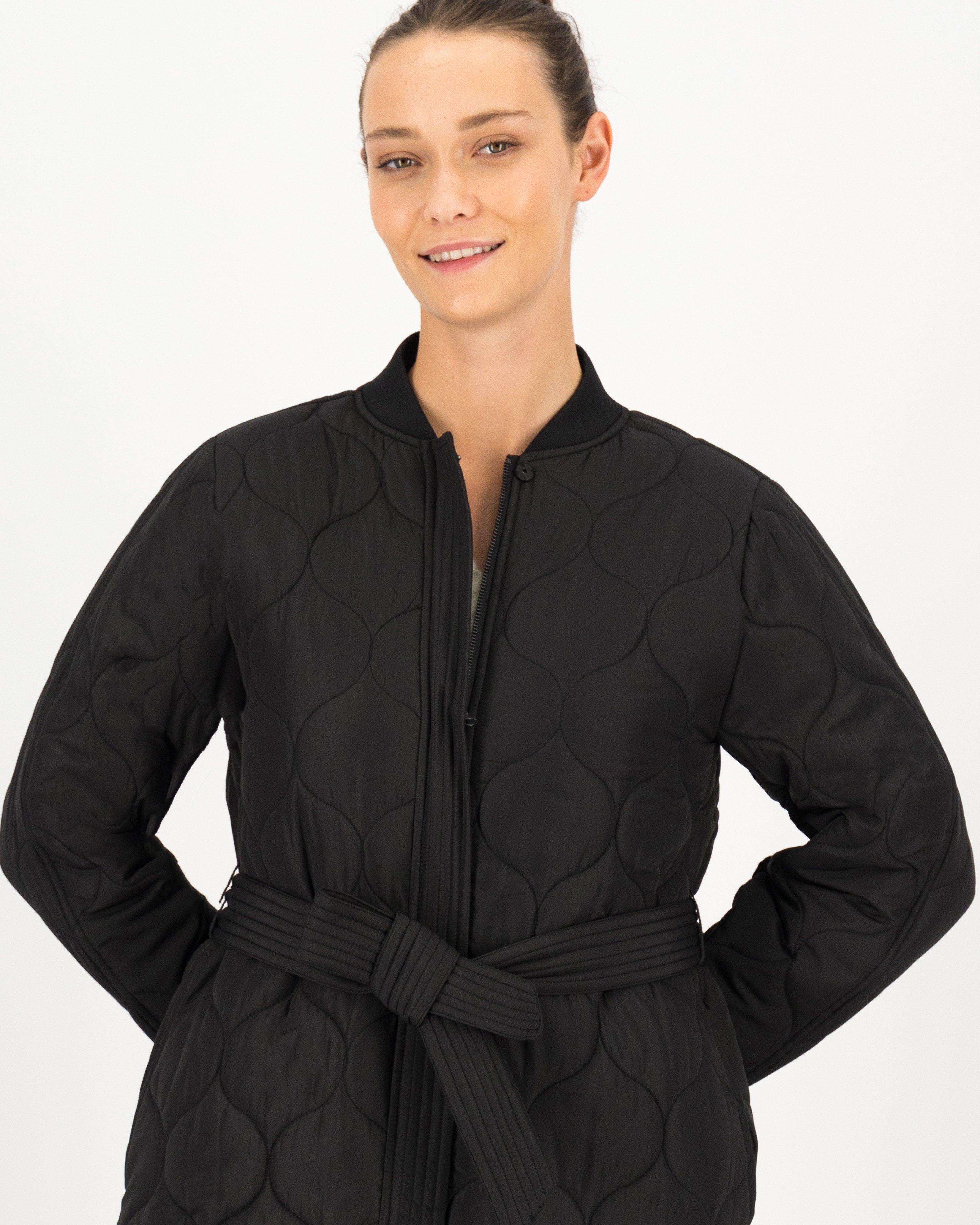 Jolie Quilted Coat -  black