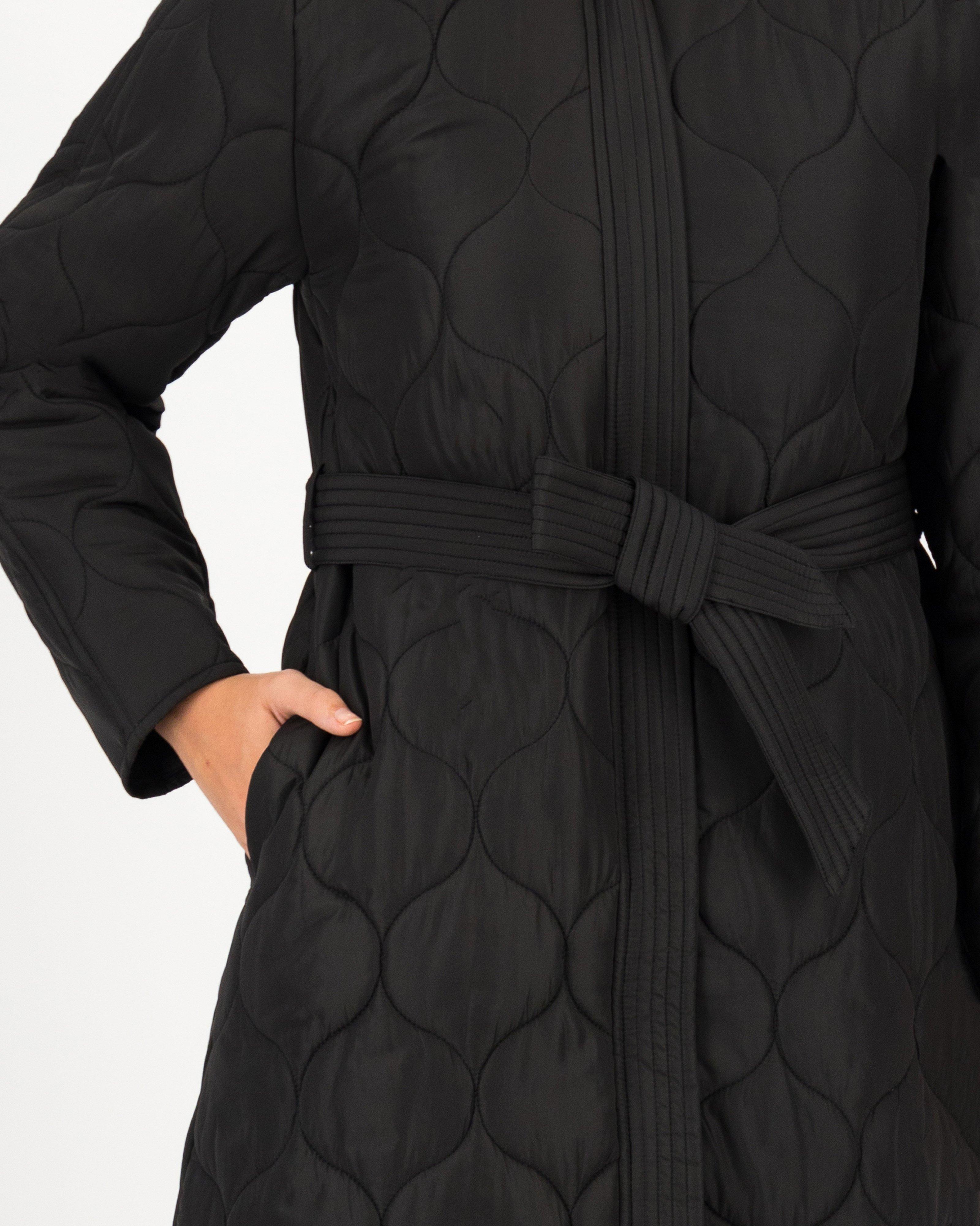 Jolie Quilted Coat -  black