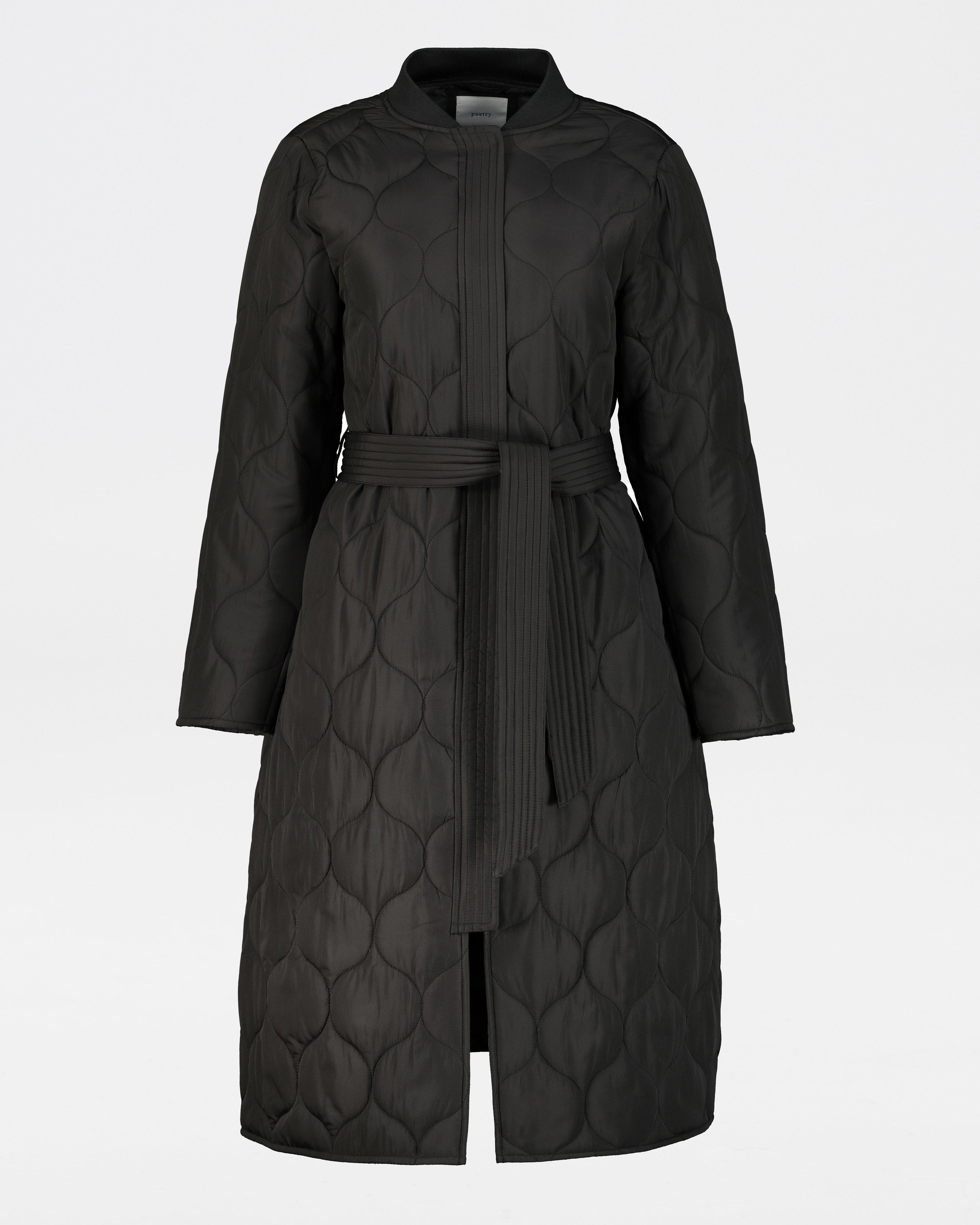 Jolie Quilted Coat -  black