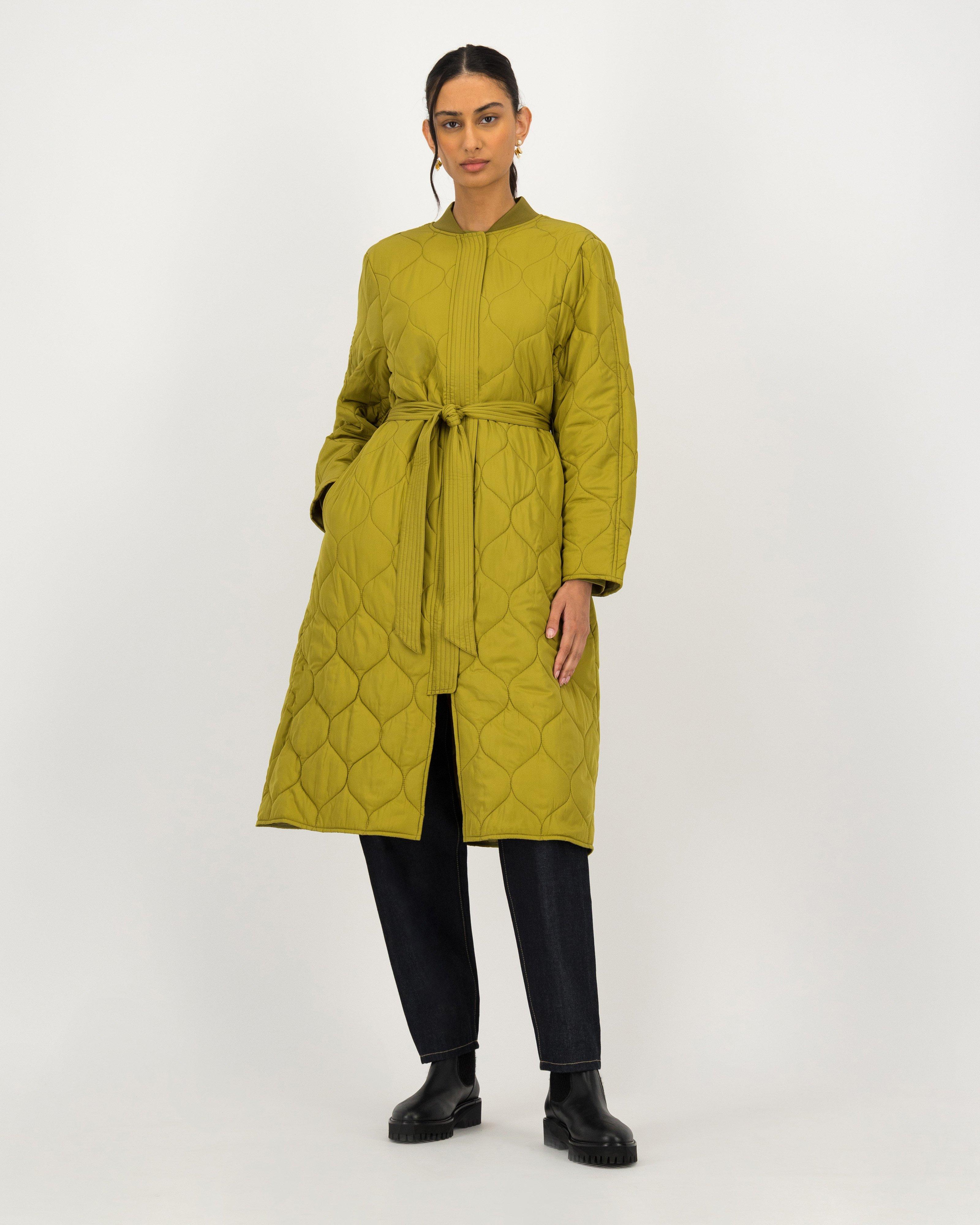 Jolie Quilted Coat -  green