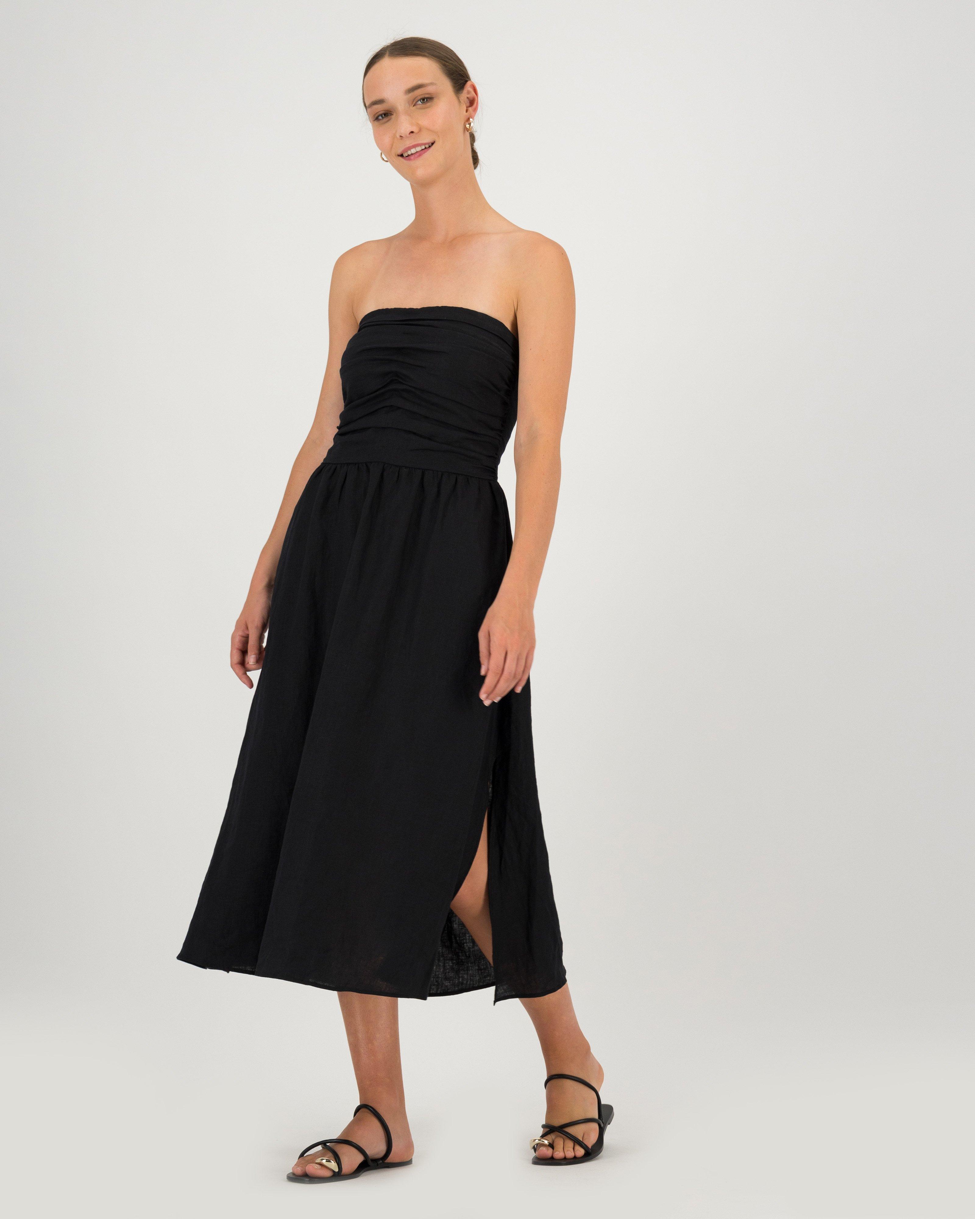 Perth Strapless Dress -  black