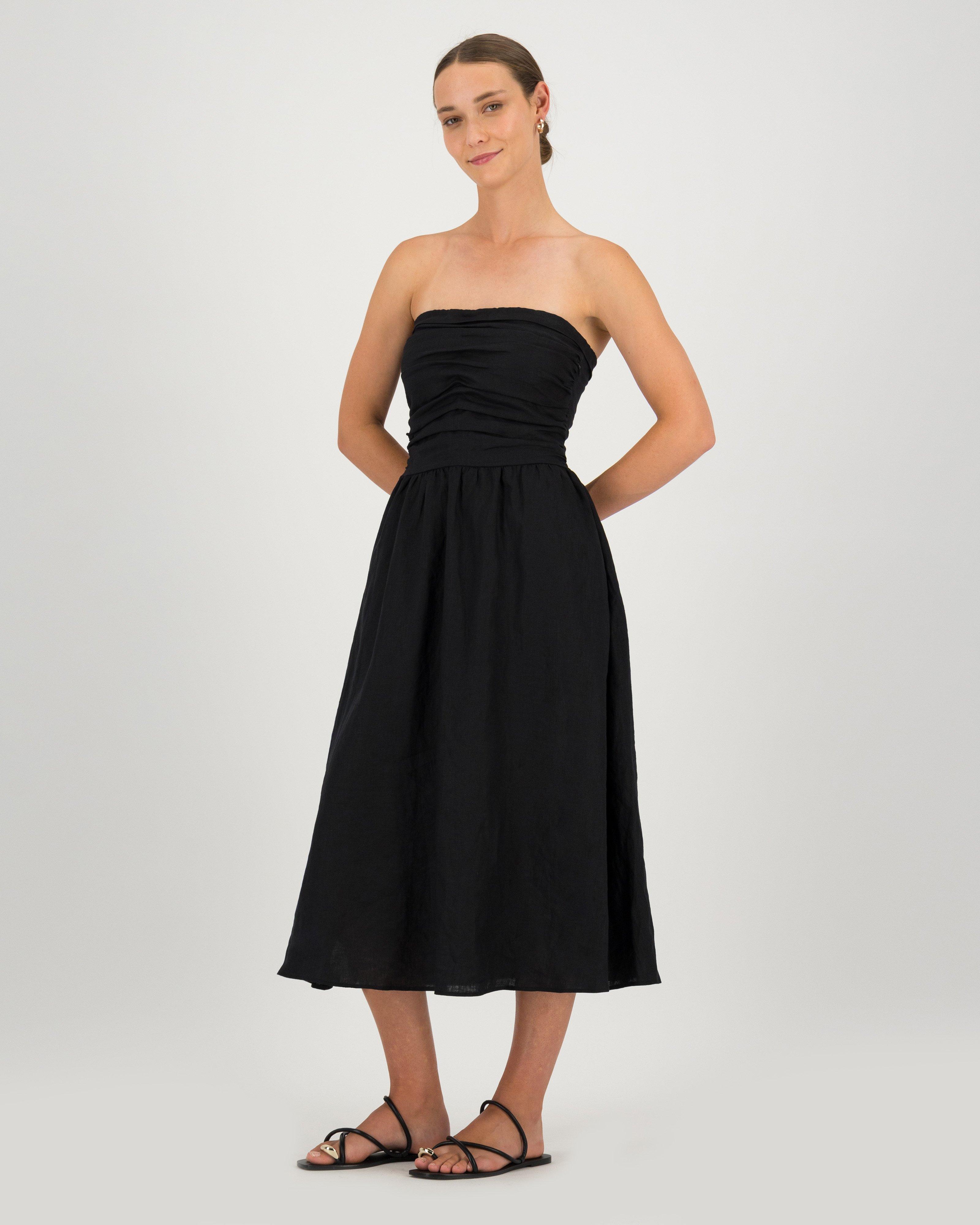 Perth Strapless Dress -  black