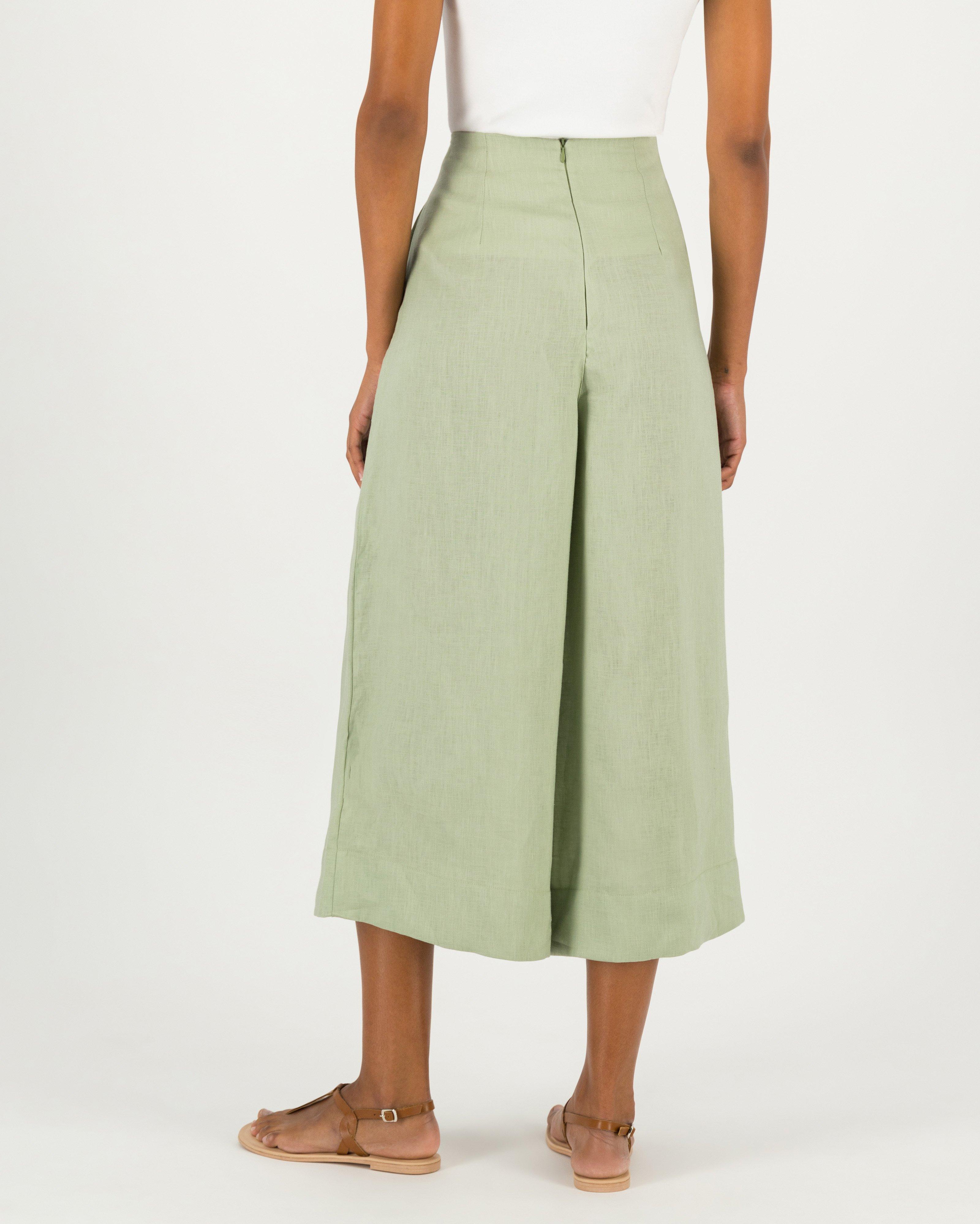 Cecilia Linen Pants -  sage