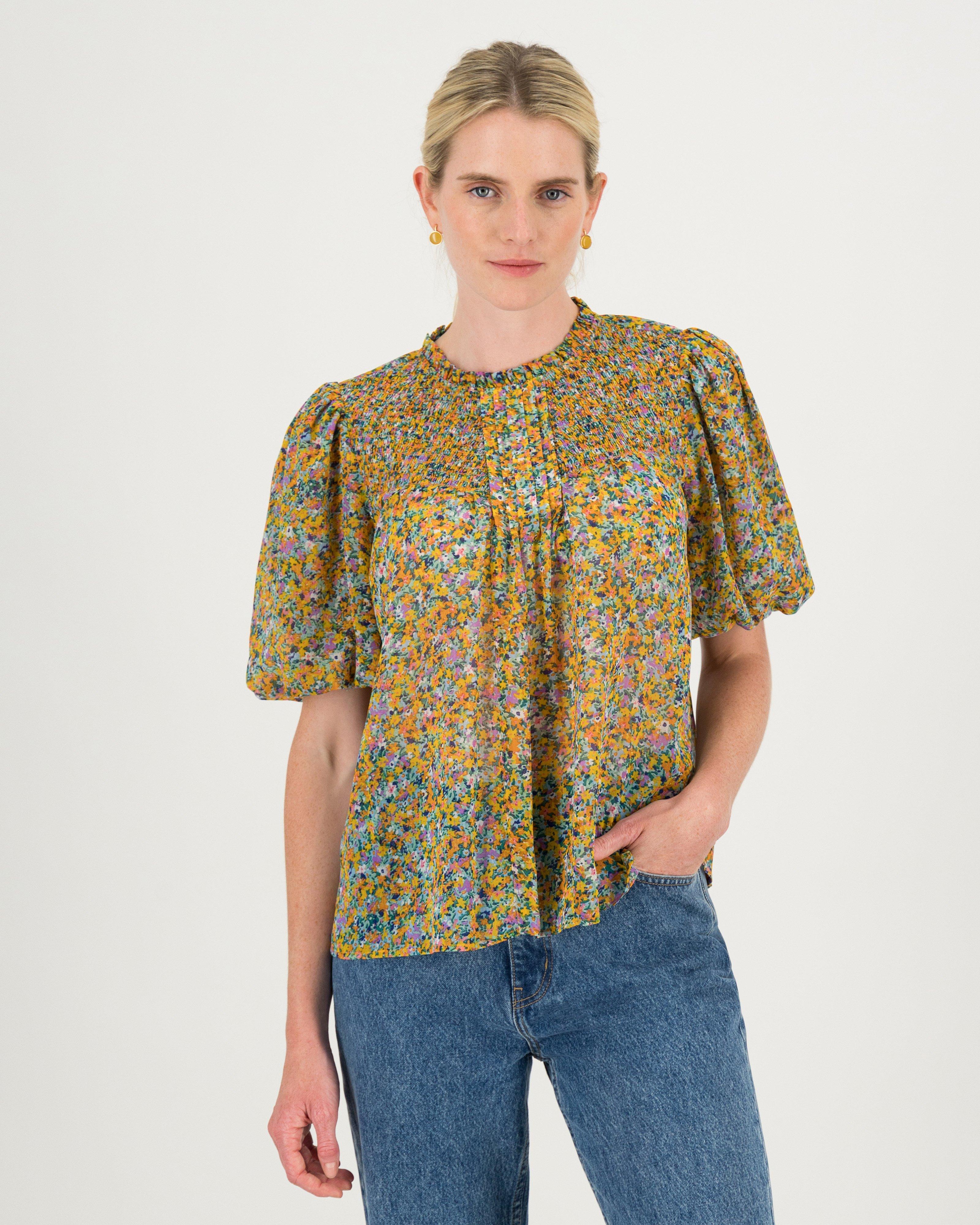 Presley Floral Blouse -  orange