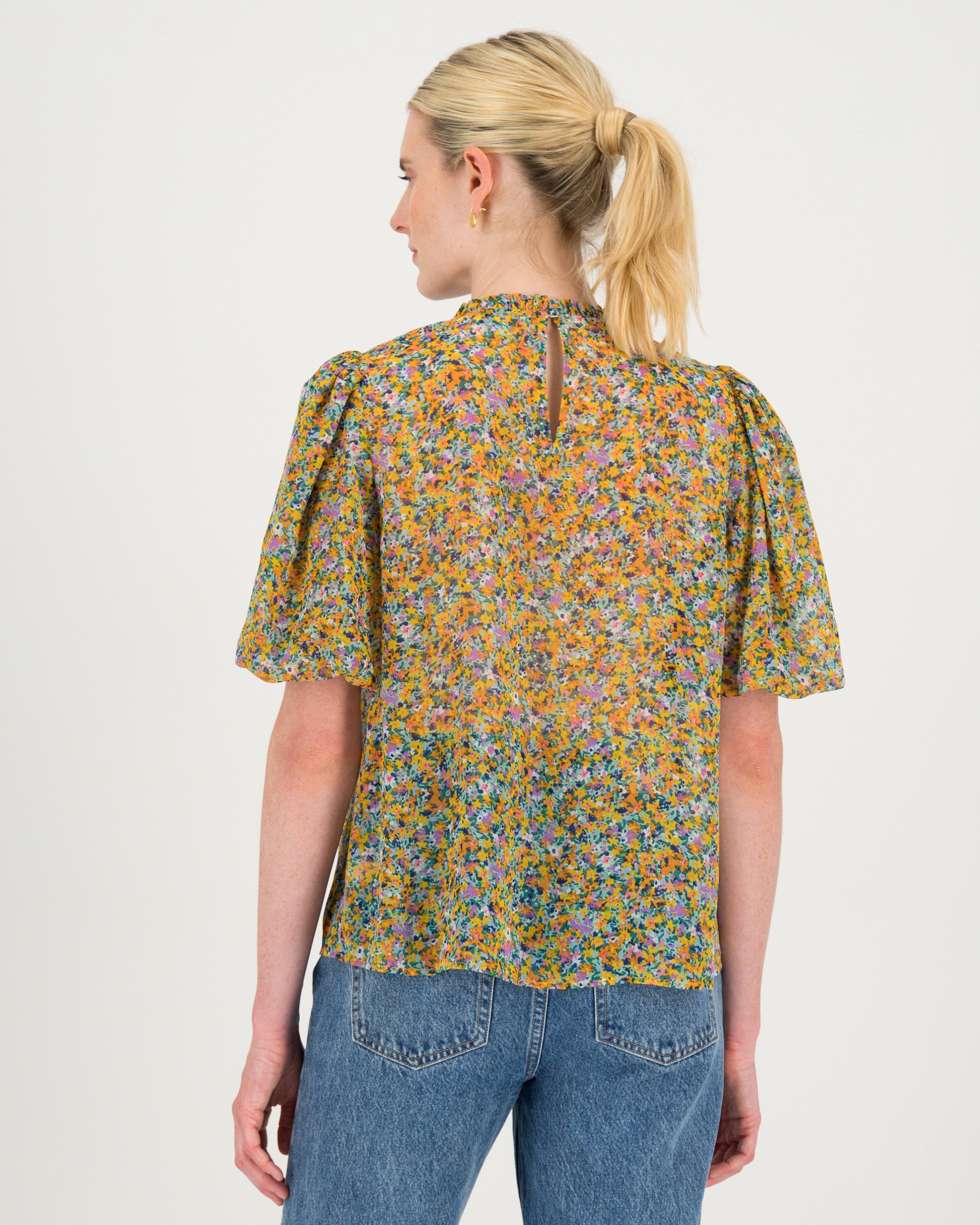 Presley Floral Blouse -  orange