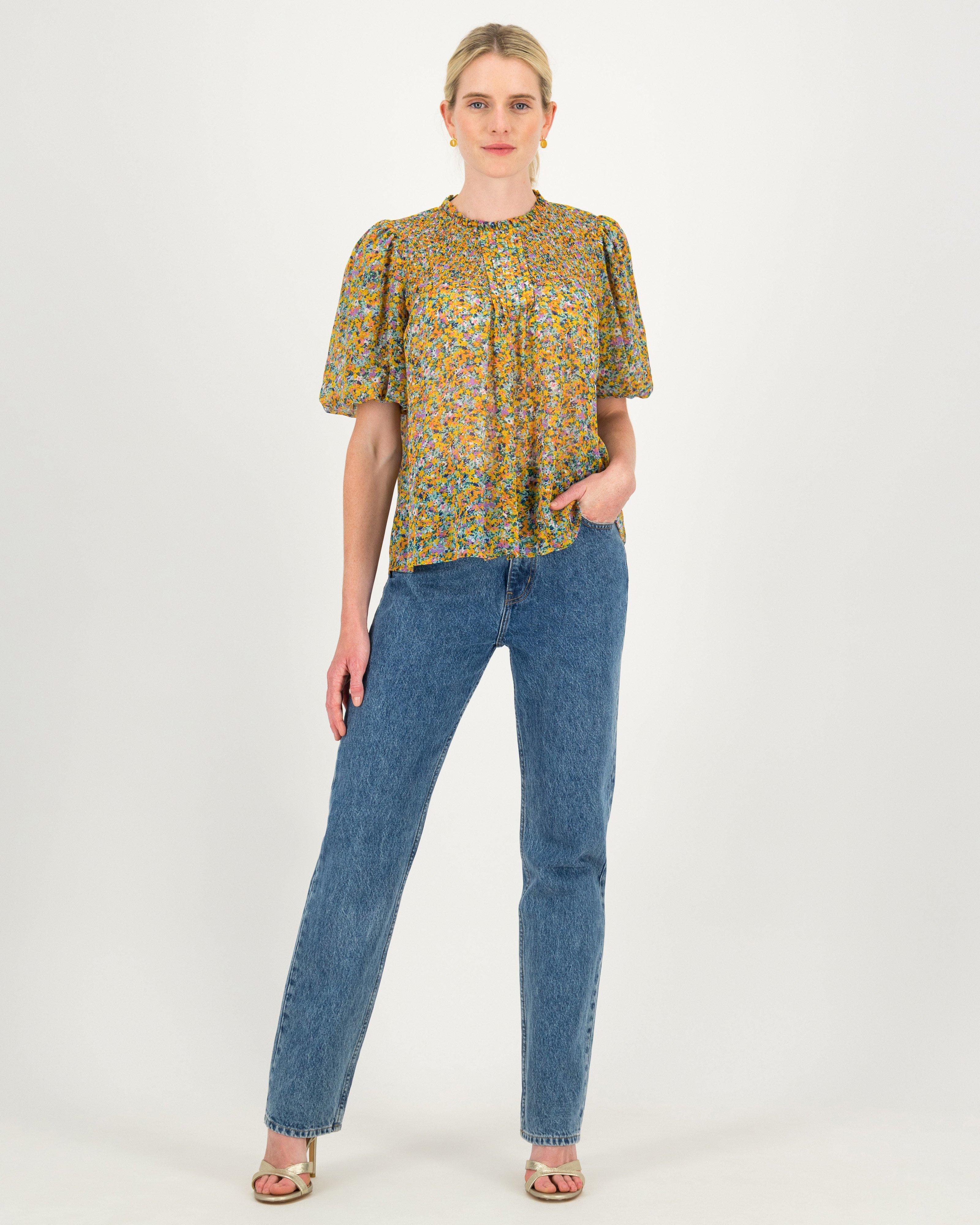 Presley Floral Blouse -  orange