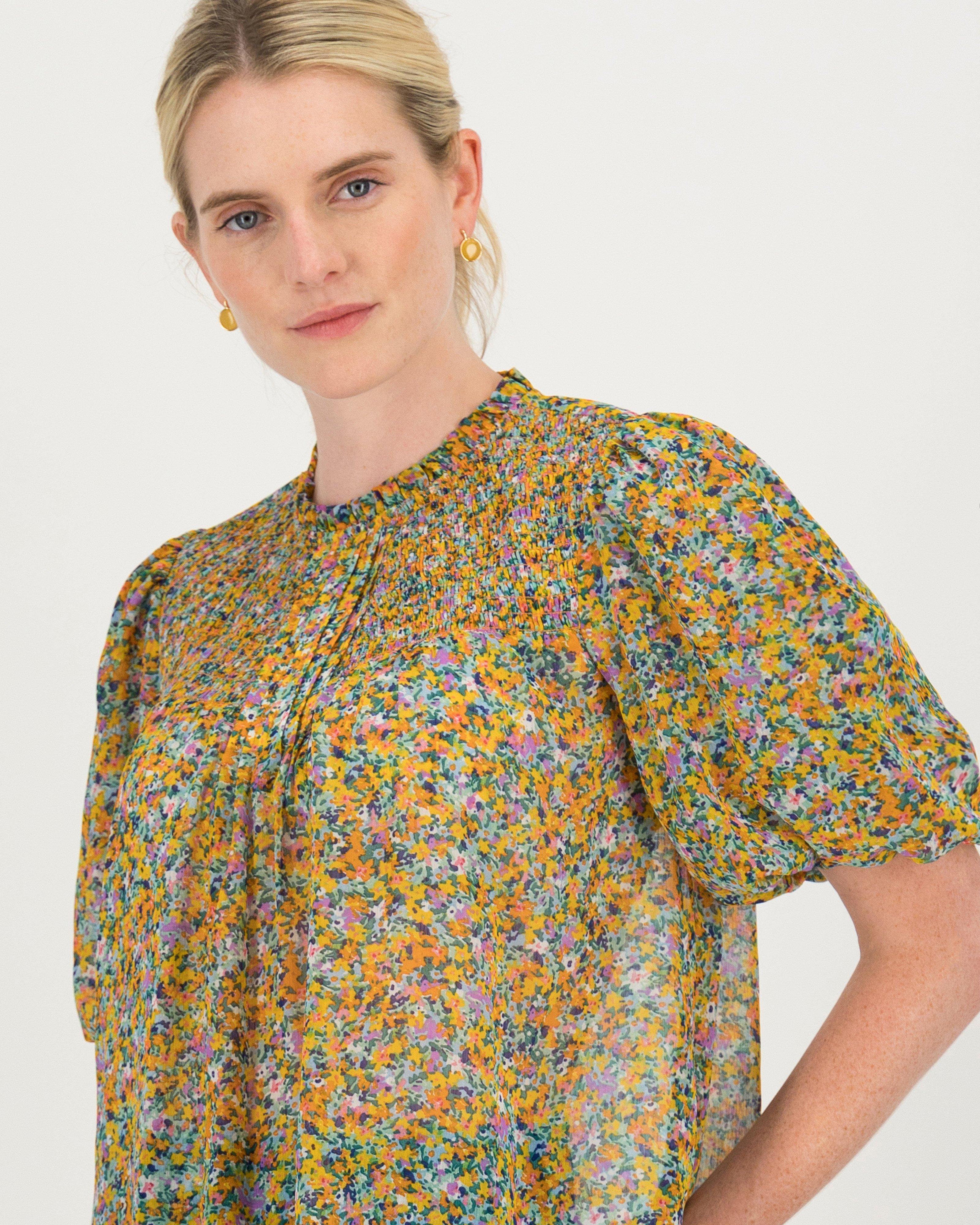 Presley Floral Blouse -  orange