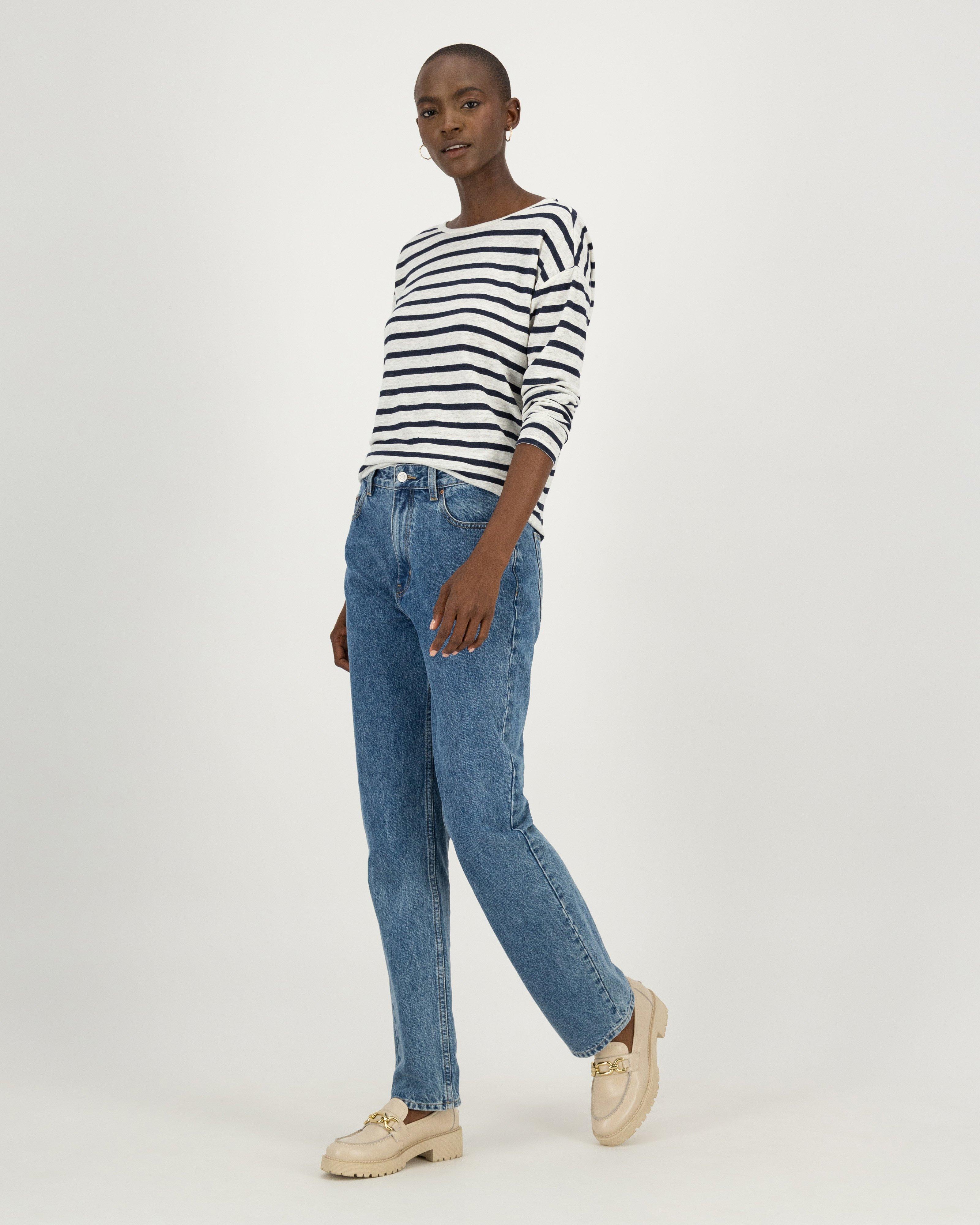 Hailee Linen Striped T-Shirt -  milk