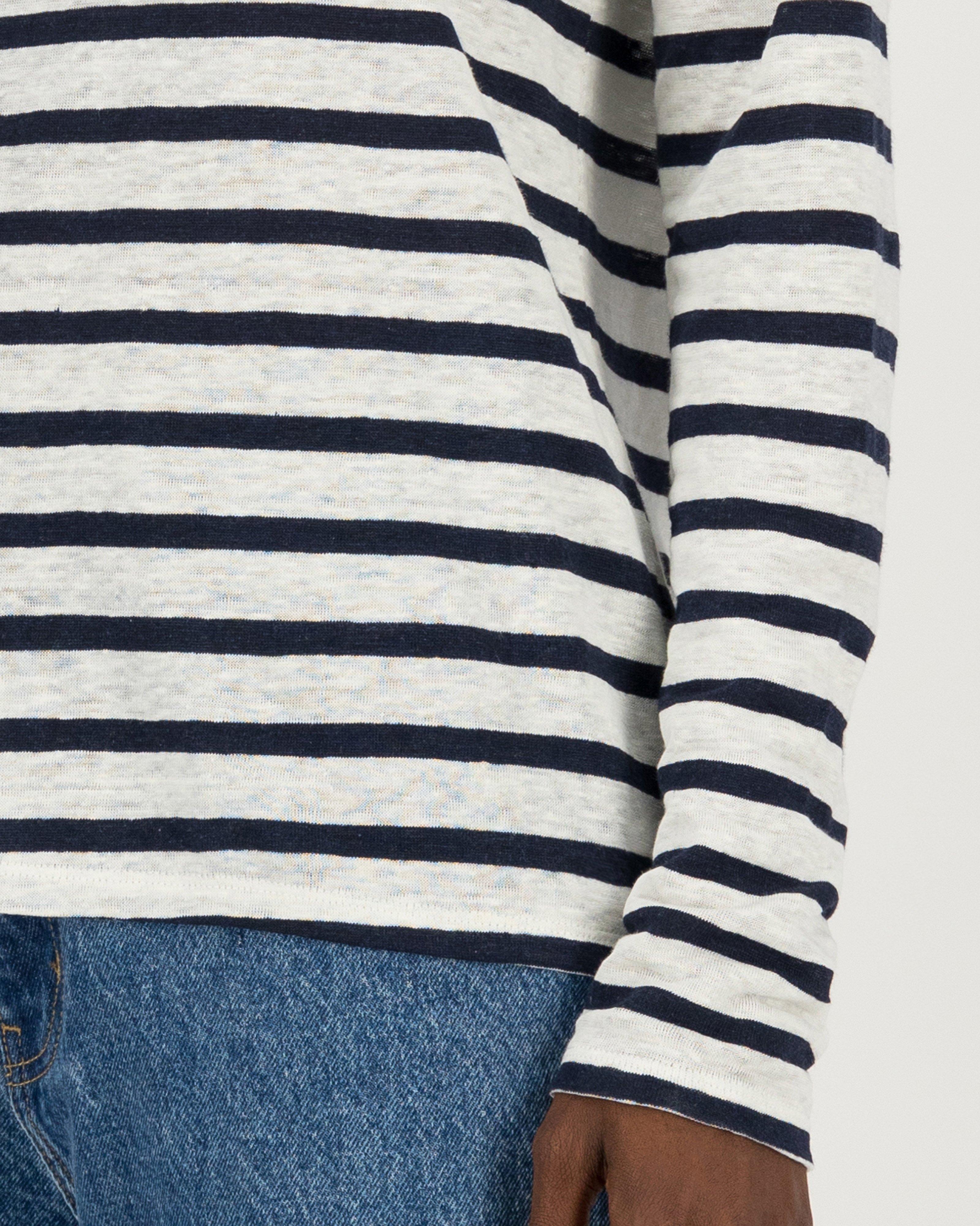 Hailee Linen Striped T-Shirt -  milk