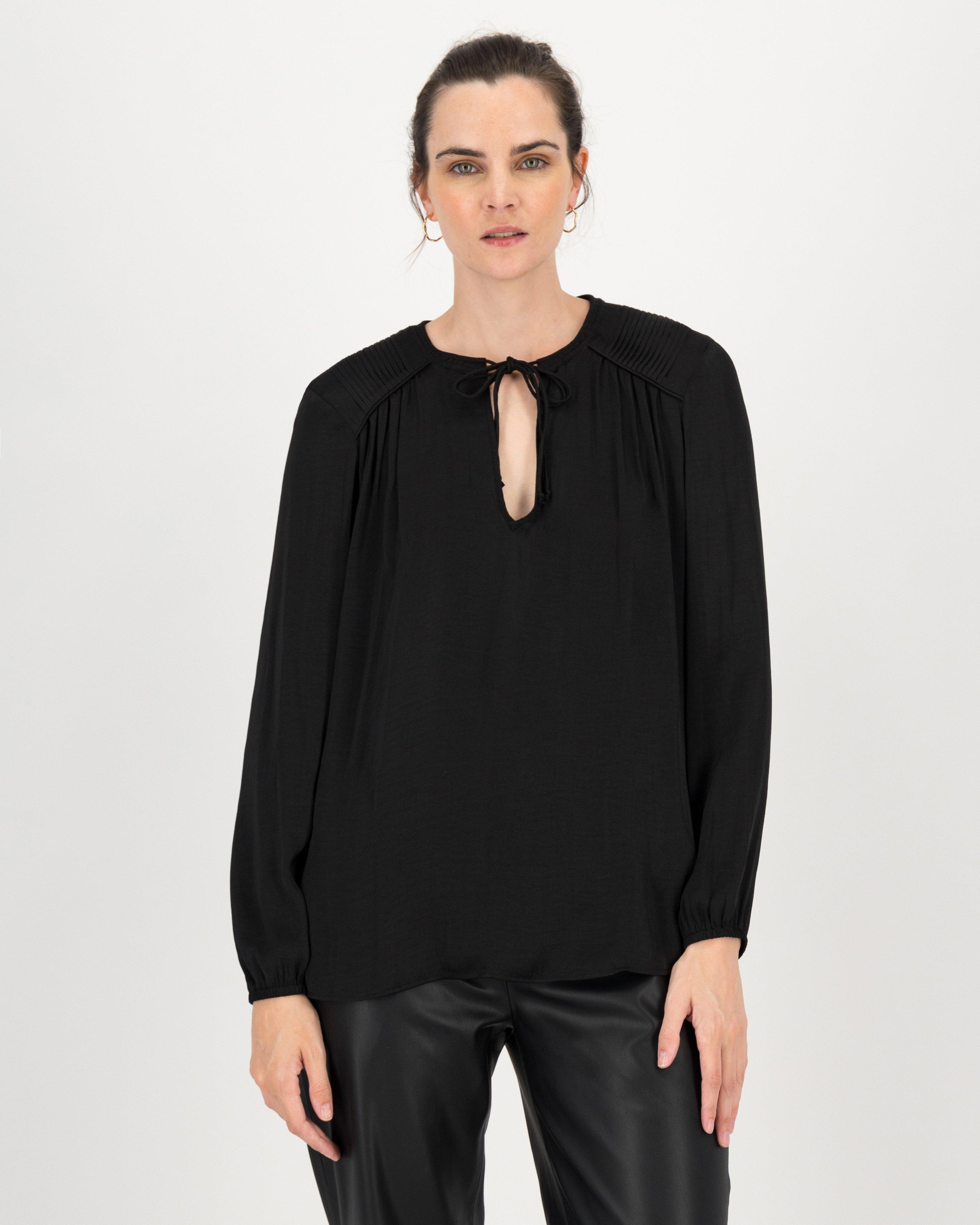 Tracey Feminine Blouse -  black