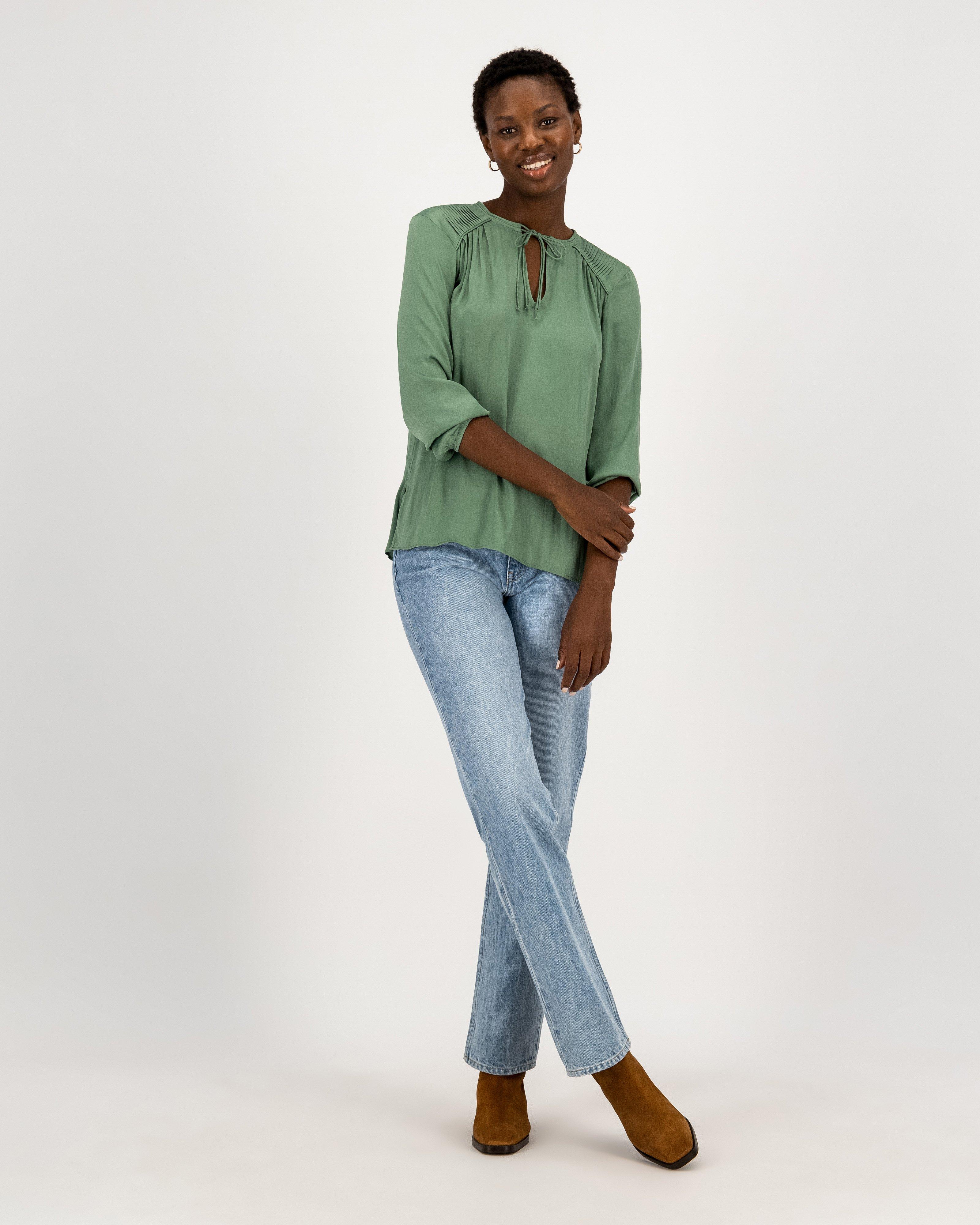 Tracey Feminine Blouse -  green