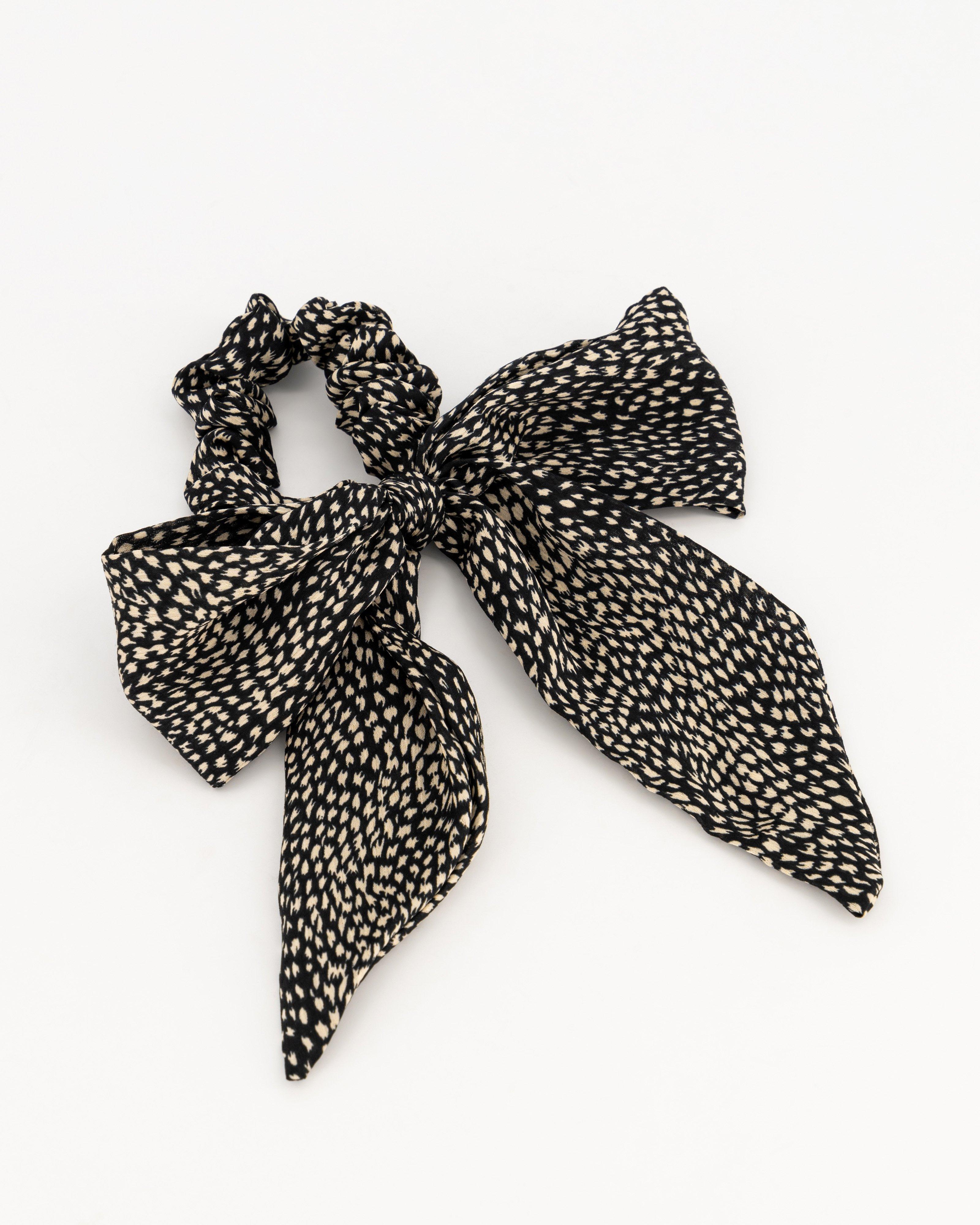 Larnia Printed Hair Tie -  black