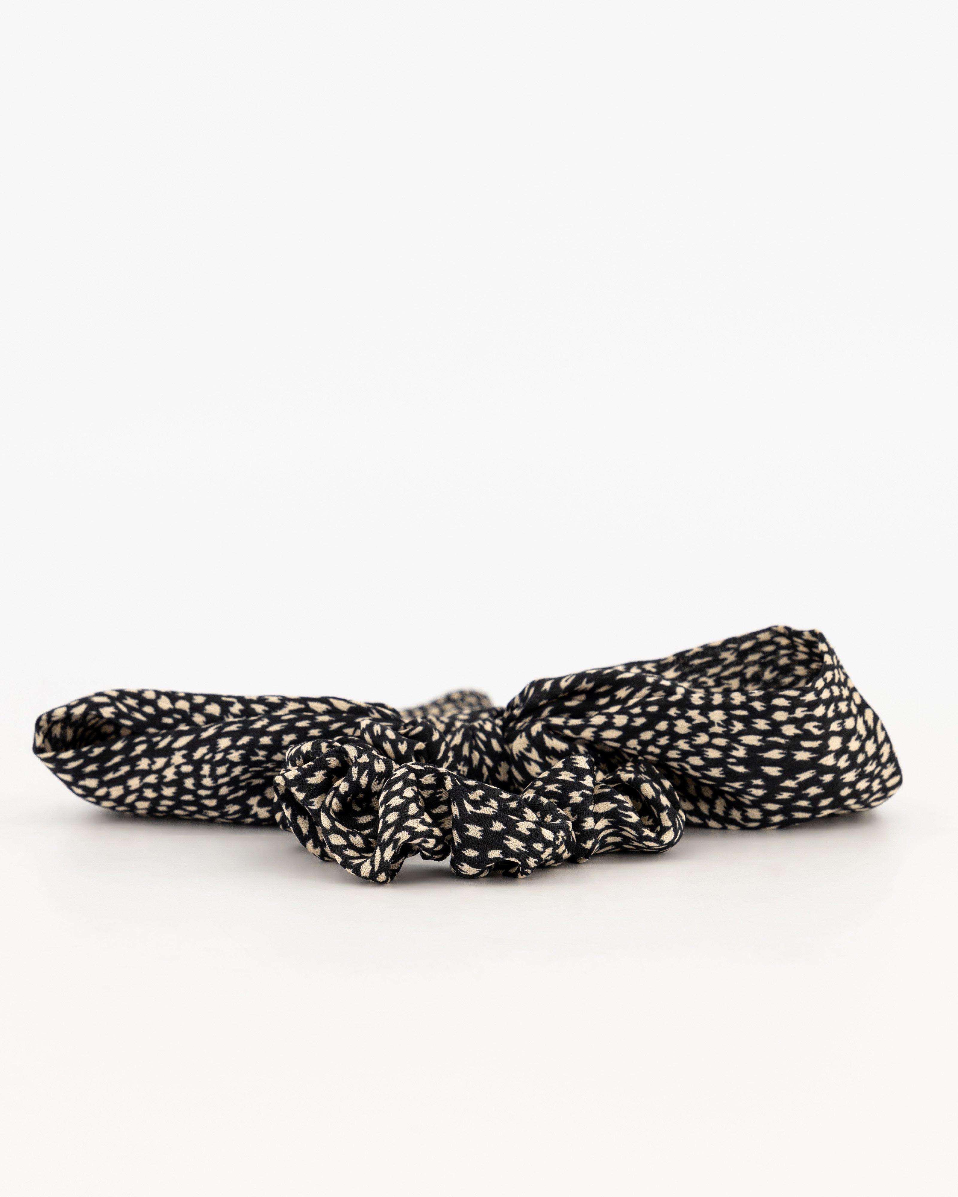 Larnia Printed Hair Tie -  black