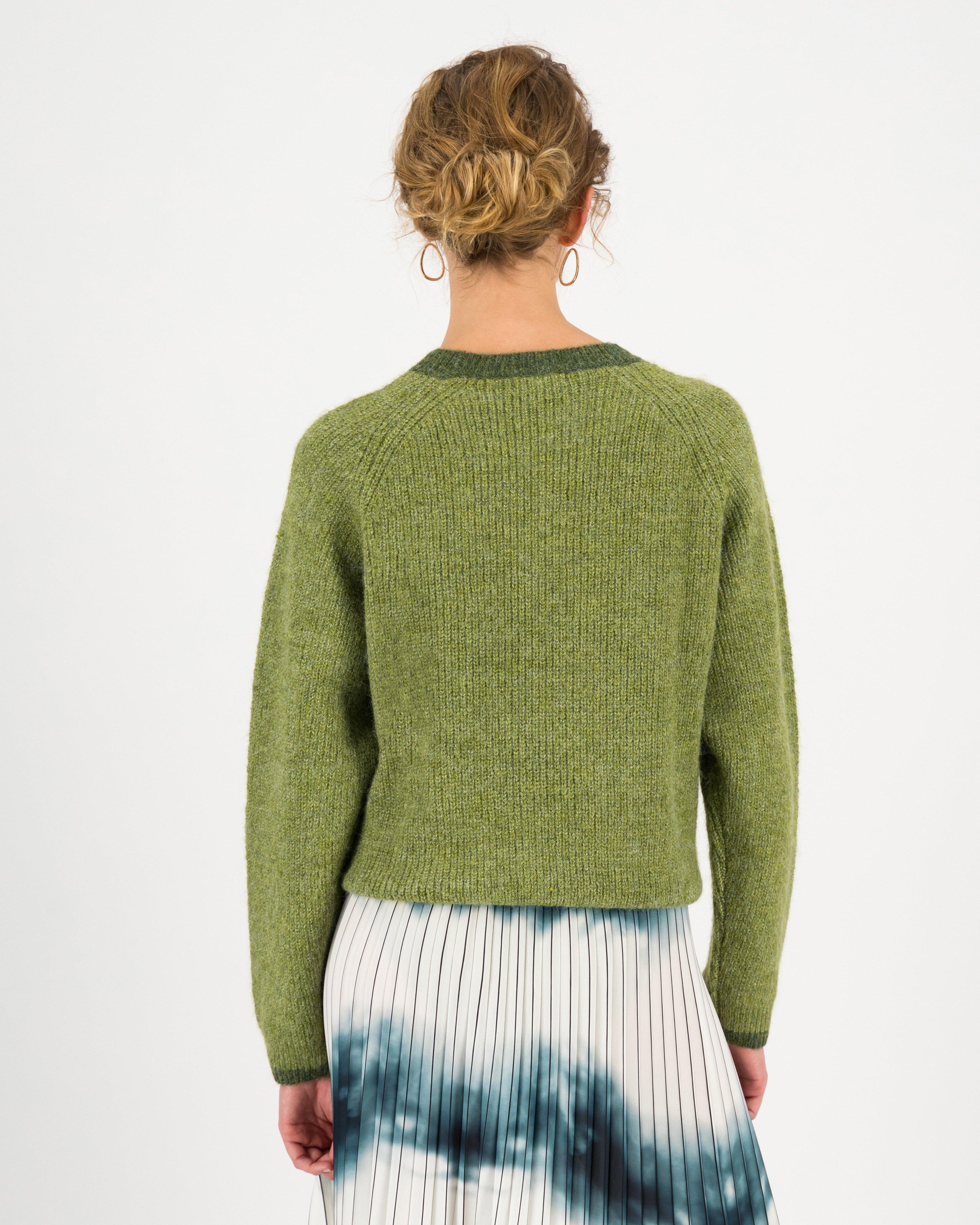 Clarice Two-Tone Jumper -  green