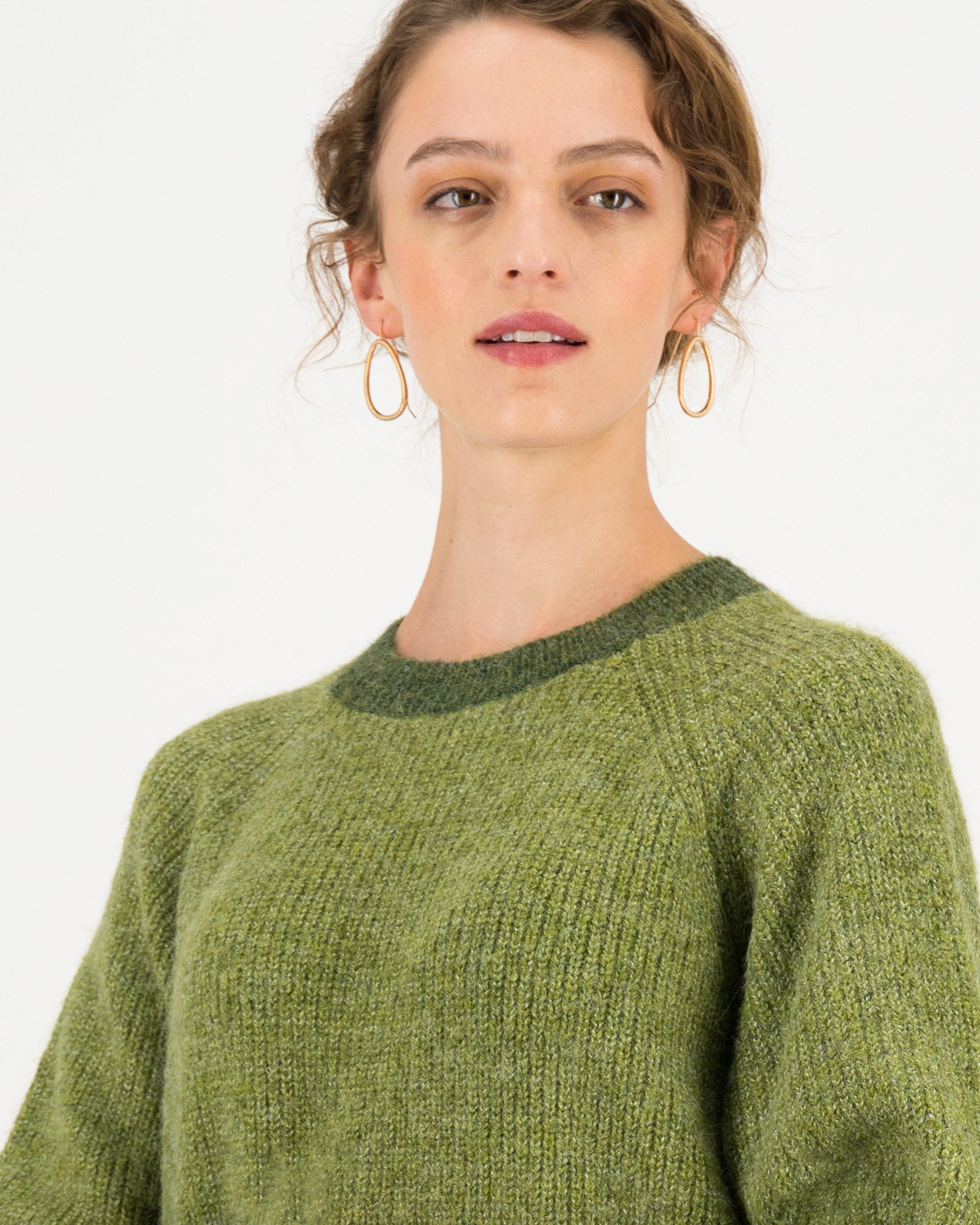 Clarice Two-Tone Jumper -  green