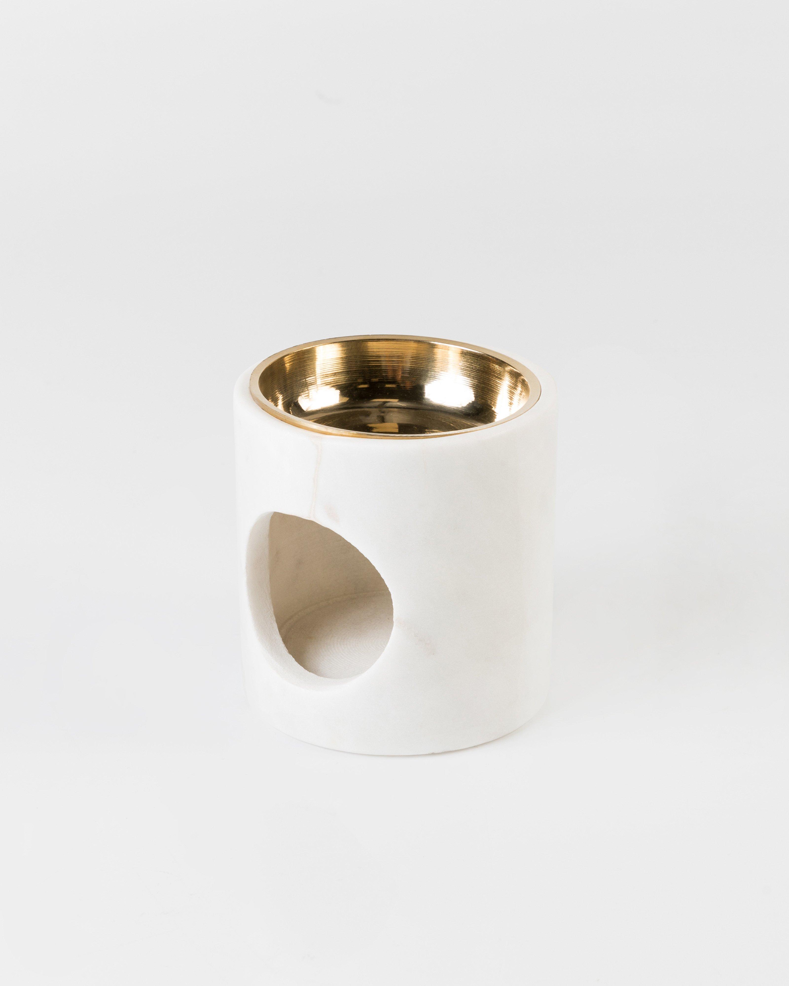 Marble Oil Burner -  white