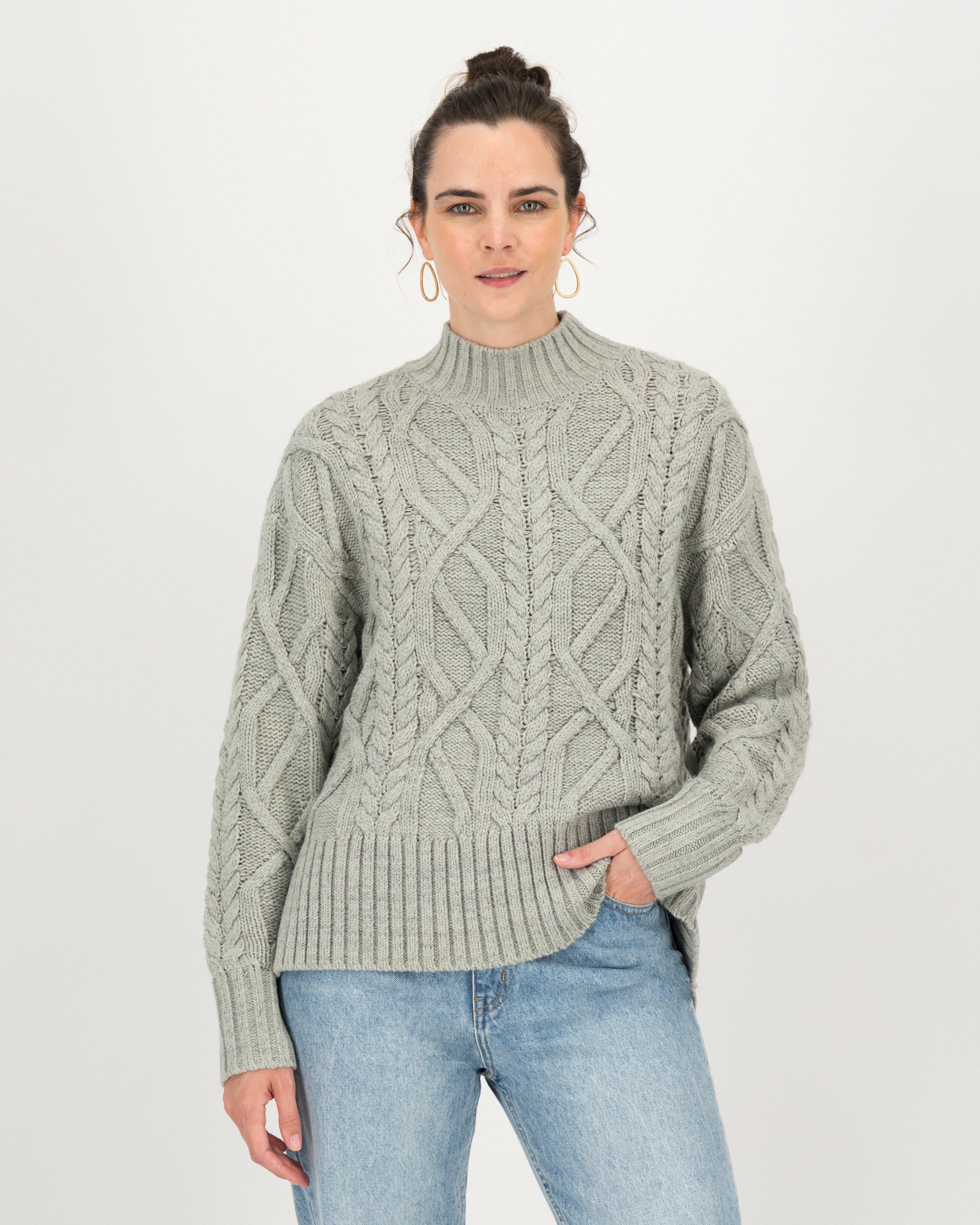 Poetry Simona Cabled Jumper -  grey