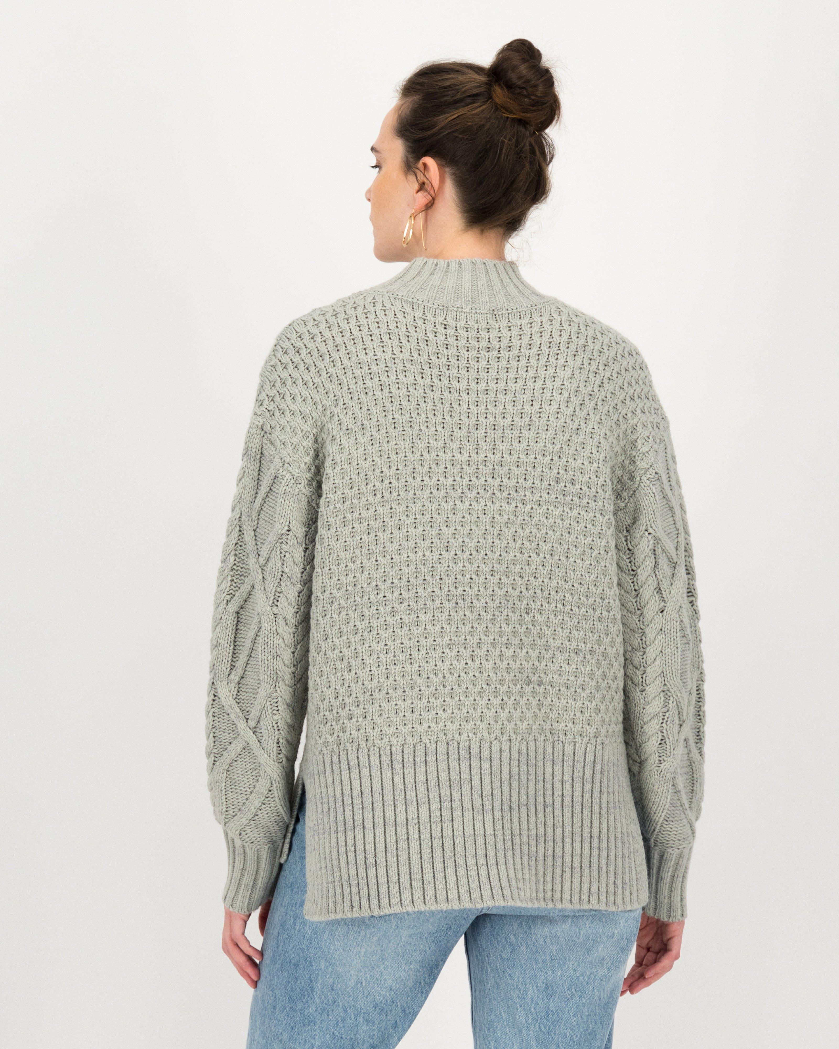 Poetry Simona Cabled Jumper -  grey