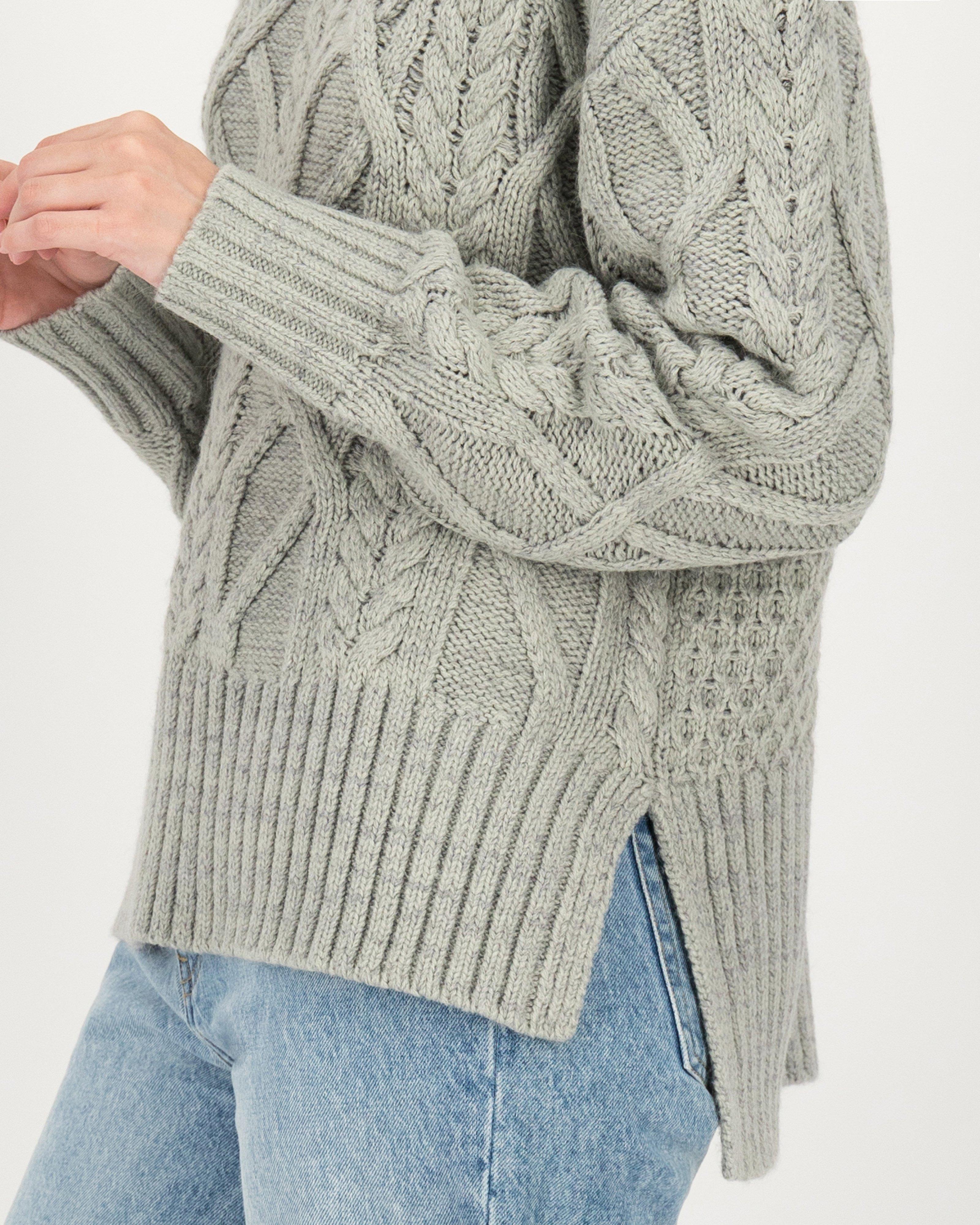 Poetry Simona Cabled Jumper -  grey