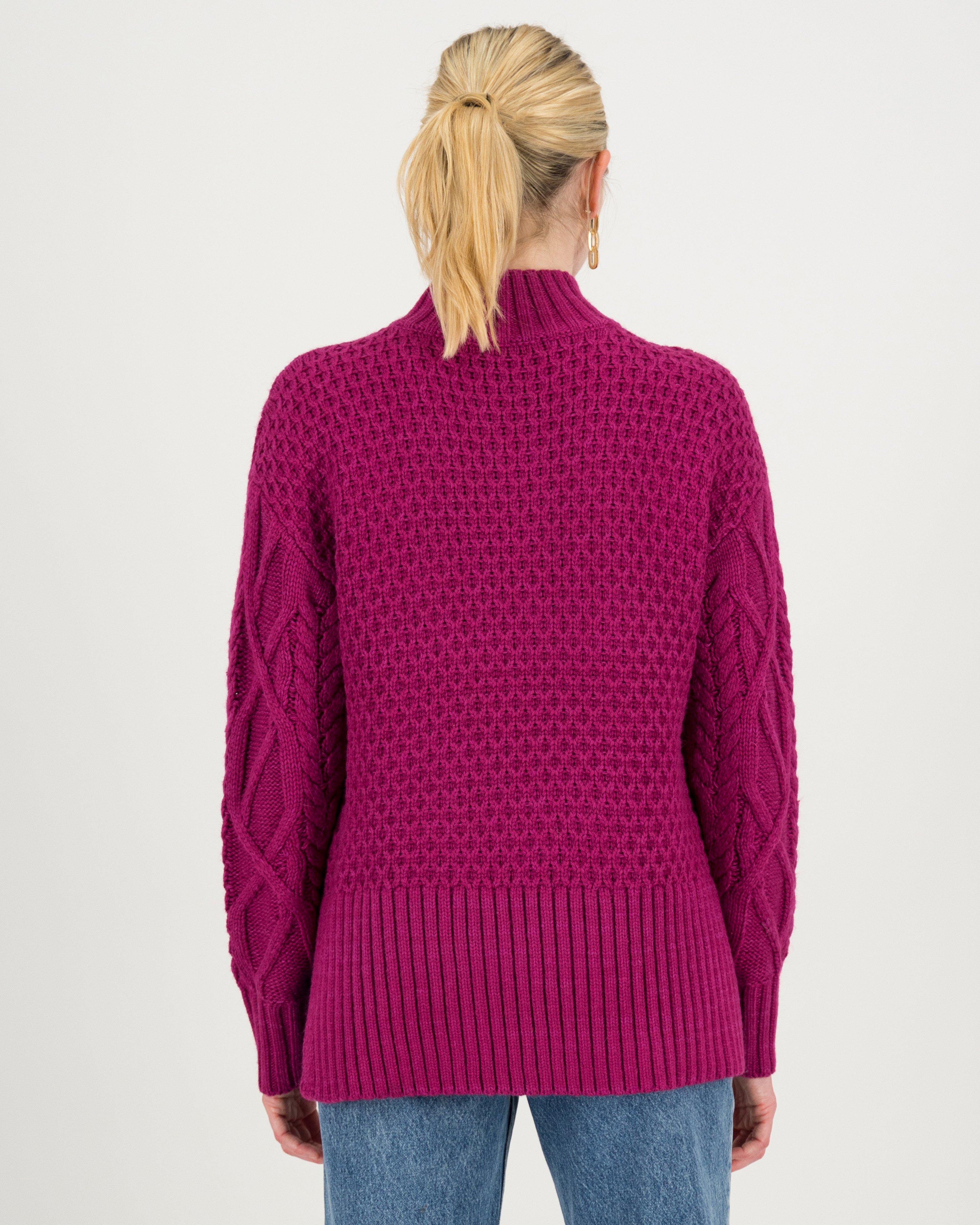 Poetry Simona Cabled Jumper -  berry