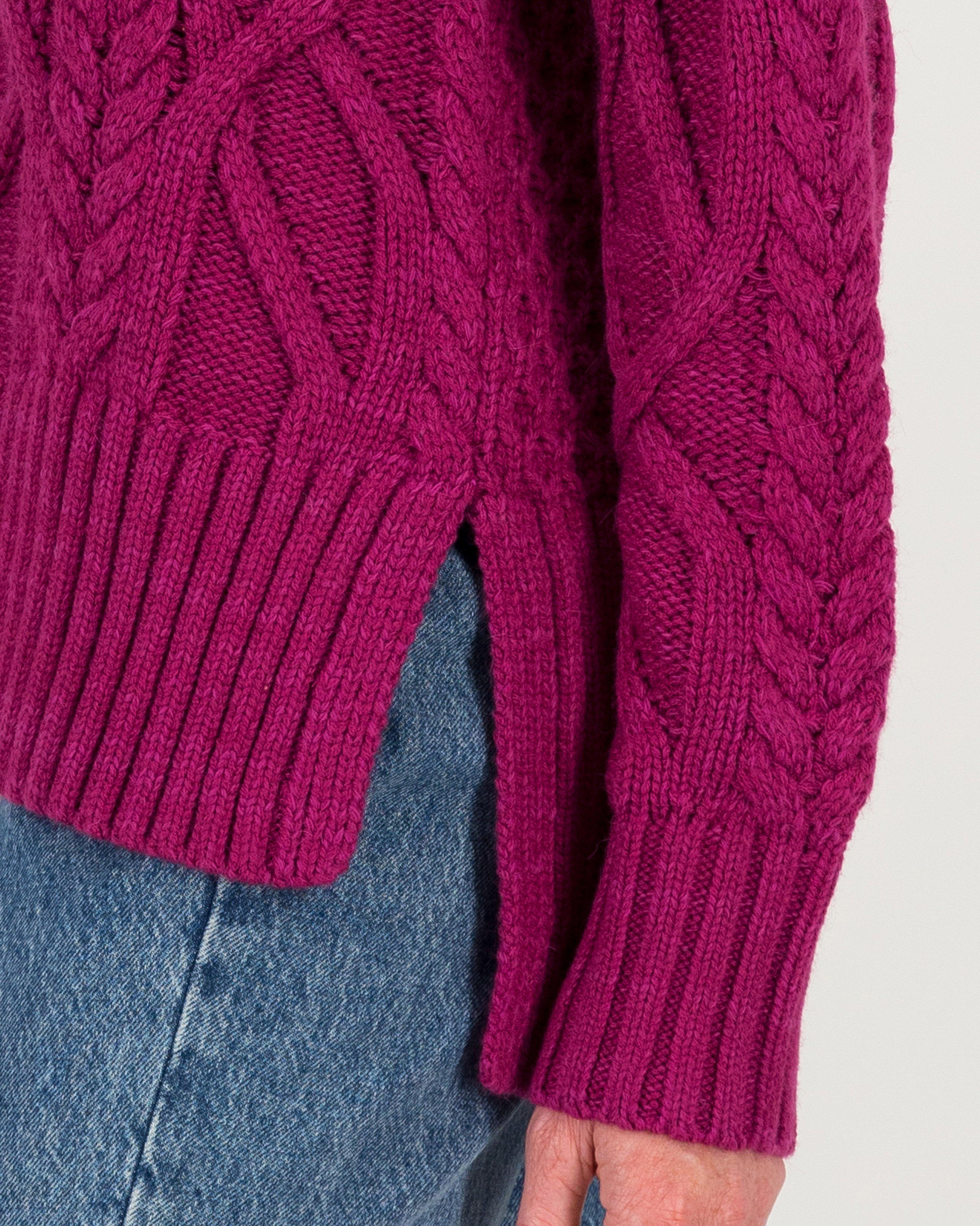 Poetry Simona Cabled Jumper -  berry