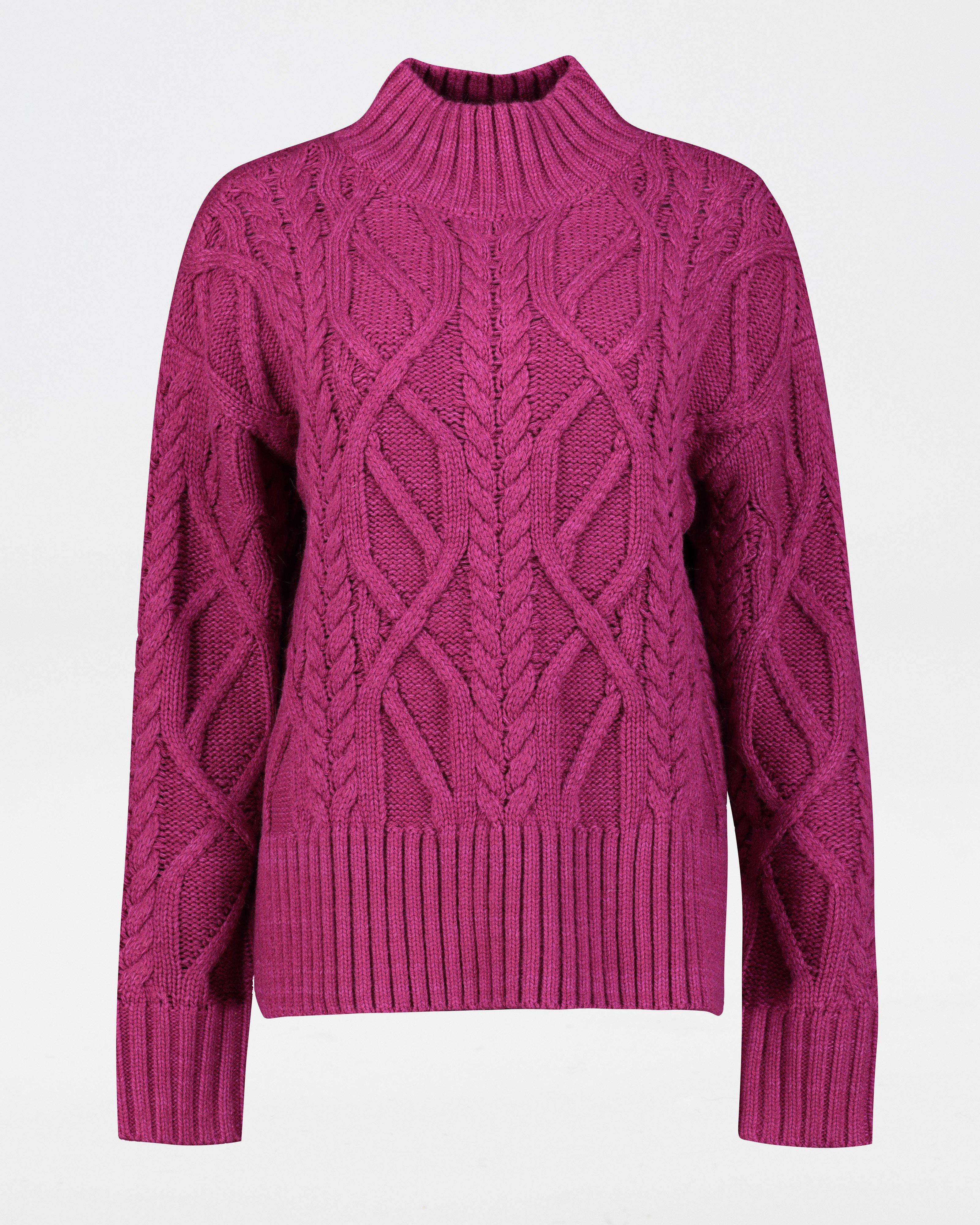 Poetry Simona Cabled Jumper -  berry