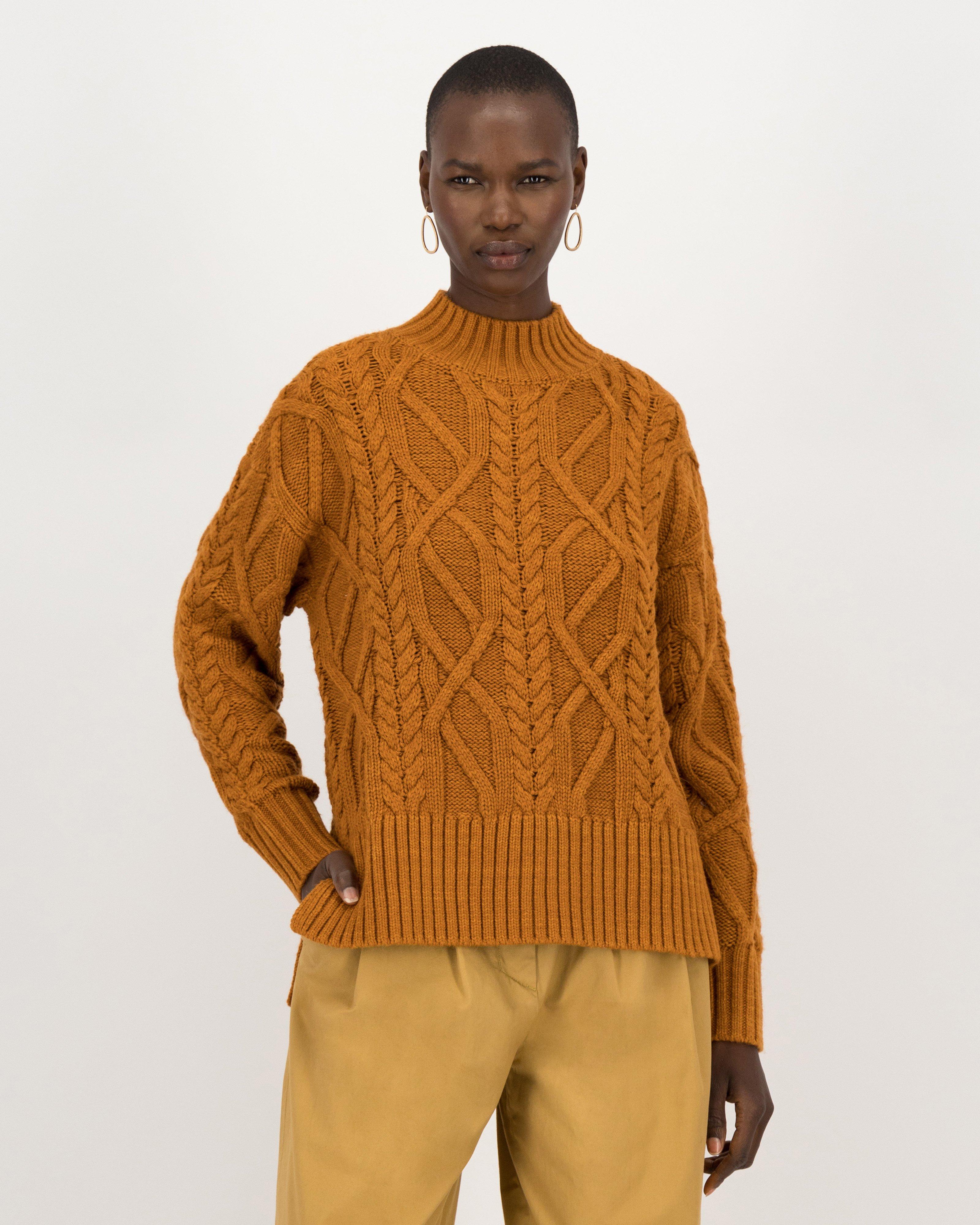 Poetry Simona Cabled Jumper -  rust