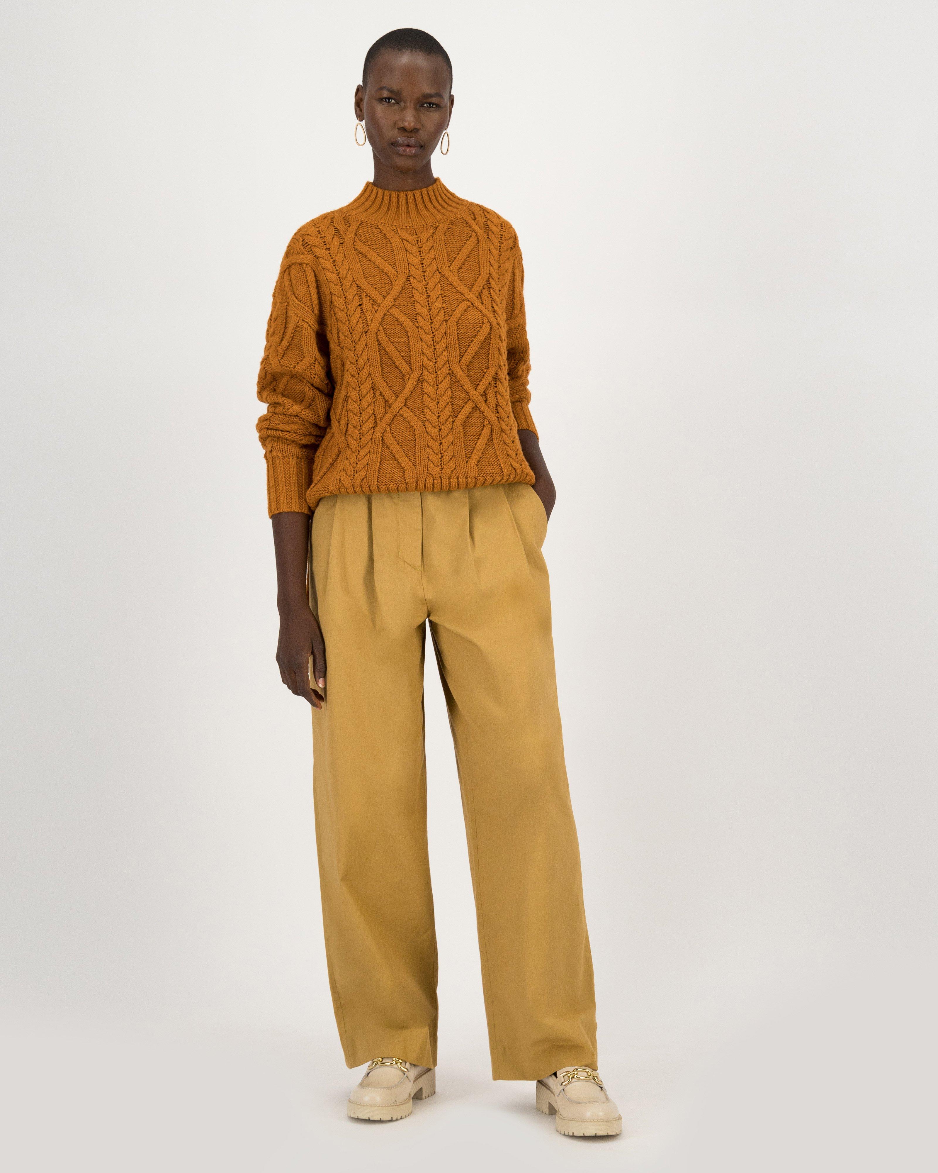 Poetry Simona Cabled Jumper -  rust