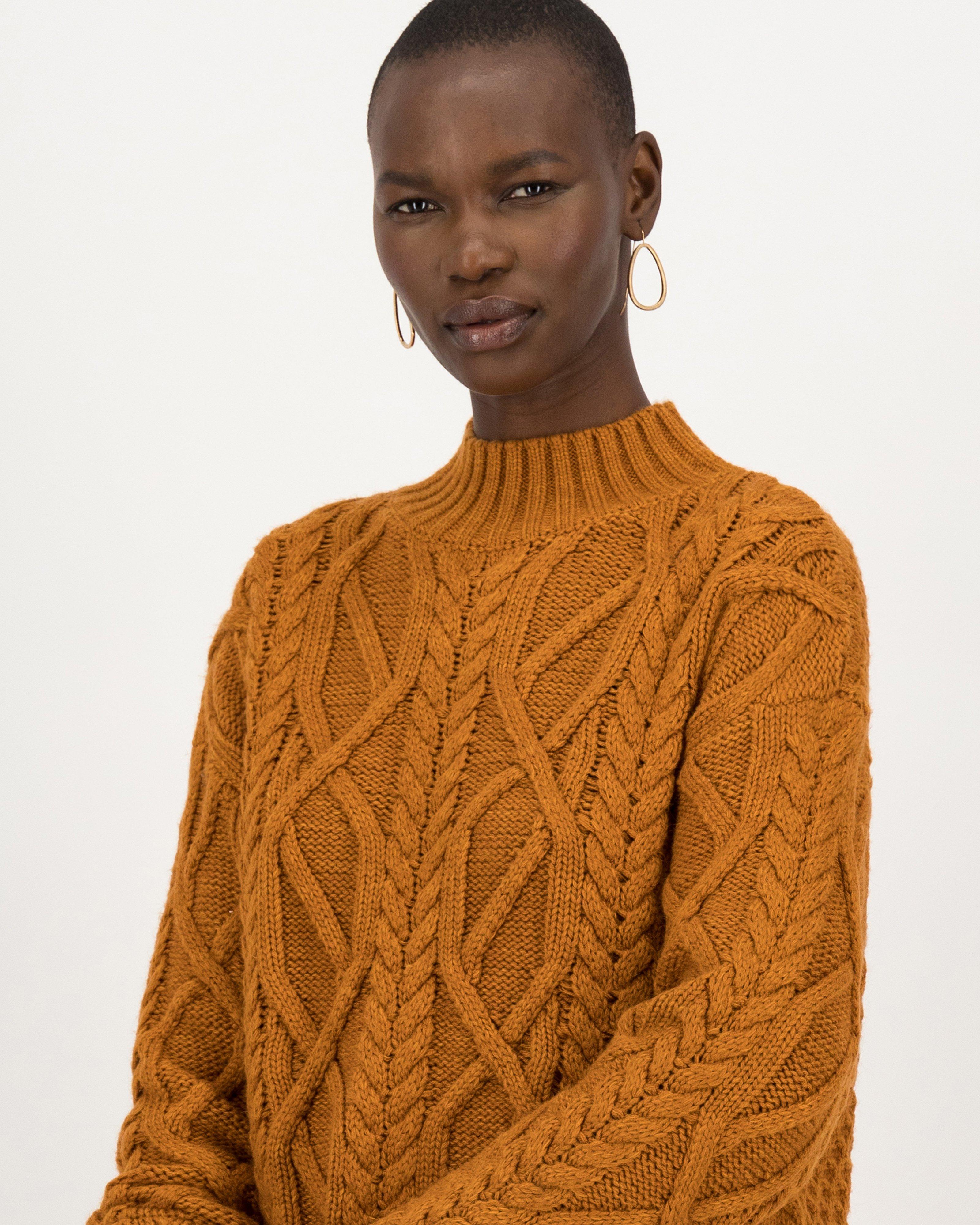 Poetry Simona Cabled Jumper -  rust