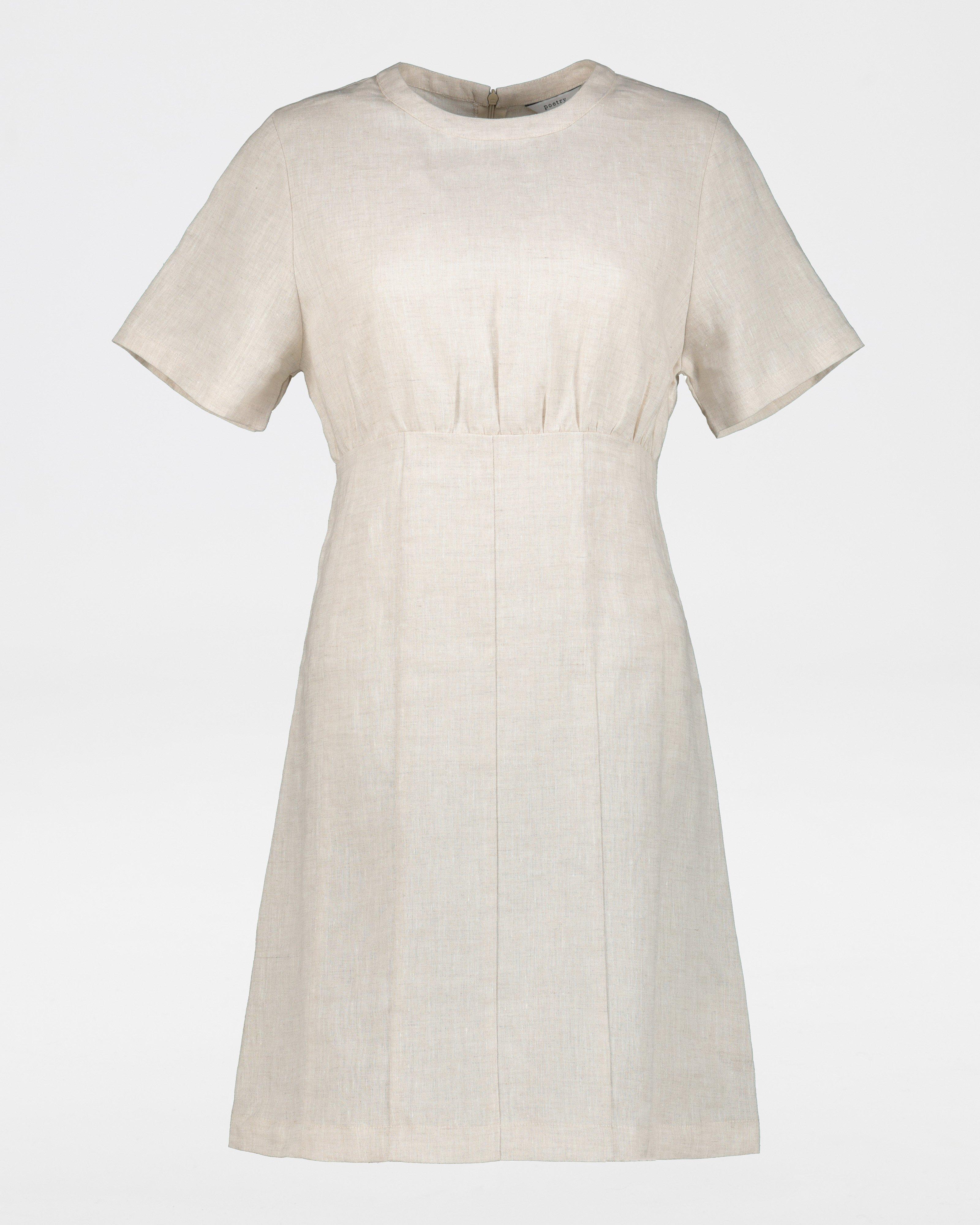 Fabienne Linen Shift Dress -  stone