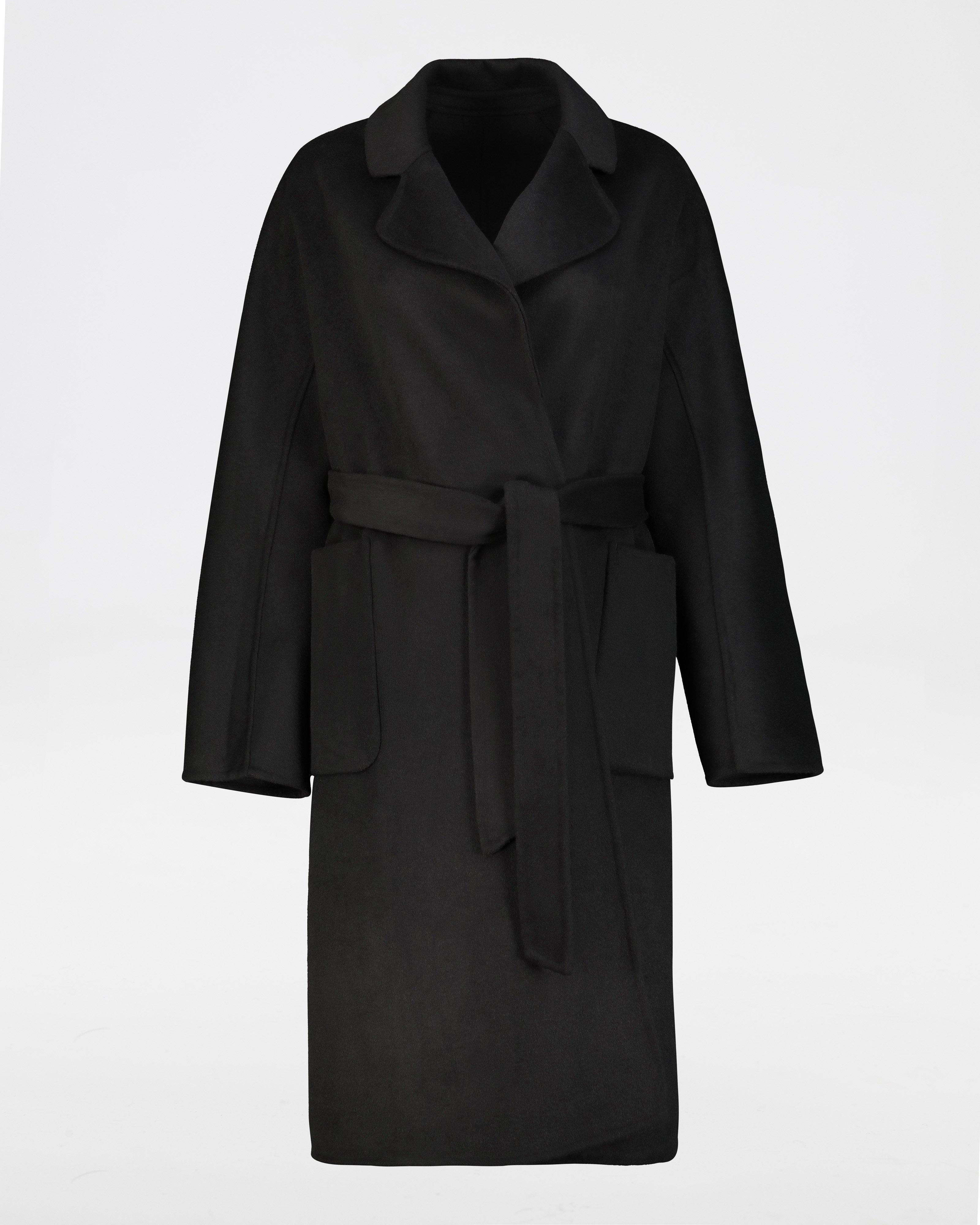 Delilah Wool Blend Coat -  black