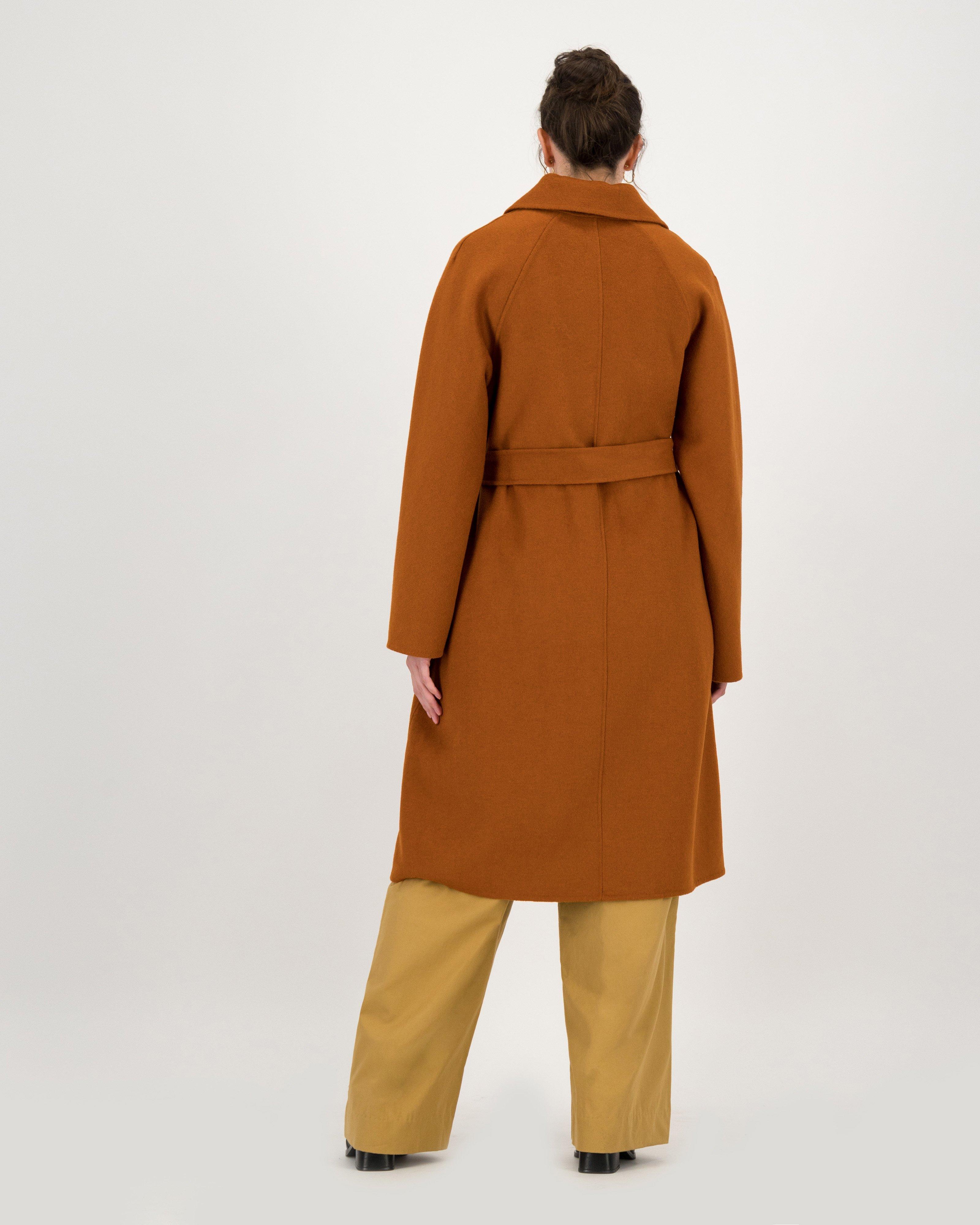 Delilah Wool Blend Coat -  rust