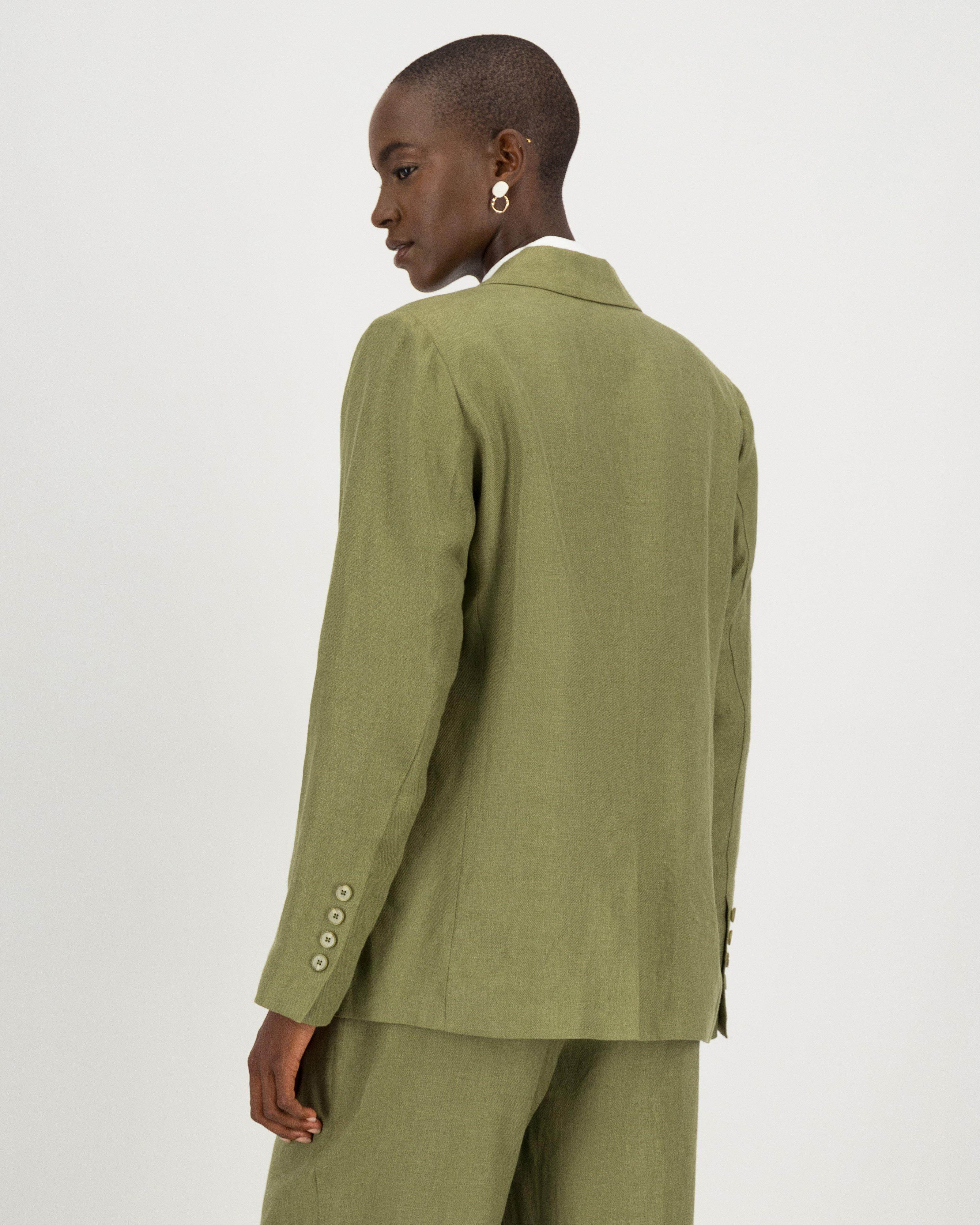 Georgia Linen Blazer -  green