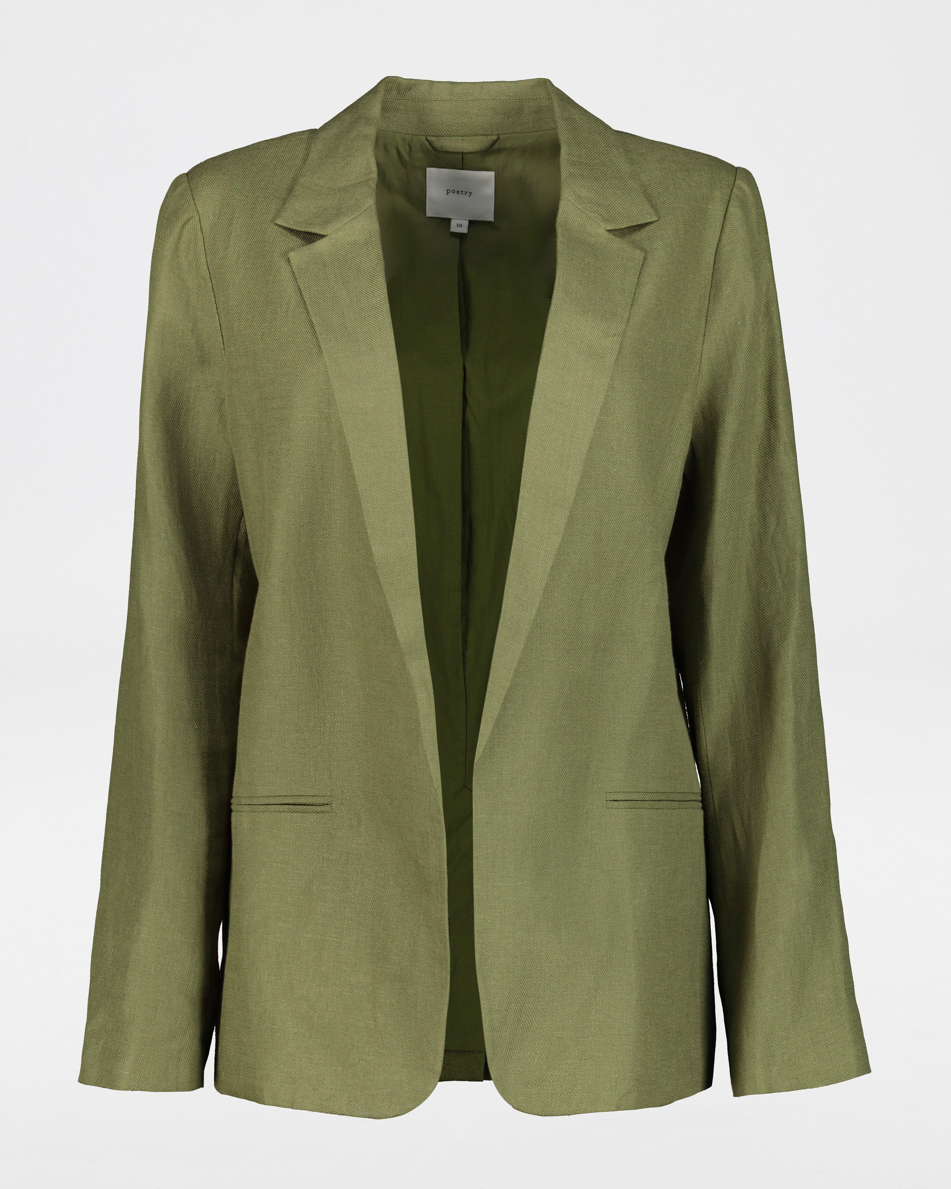 Georgia Linen Blazer -  green