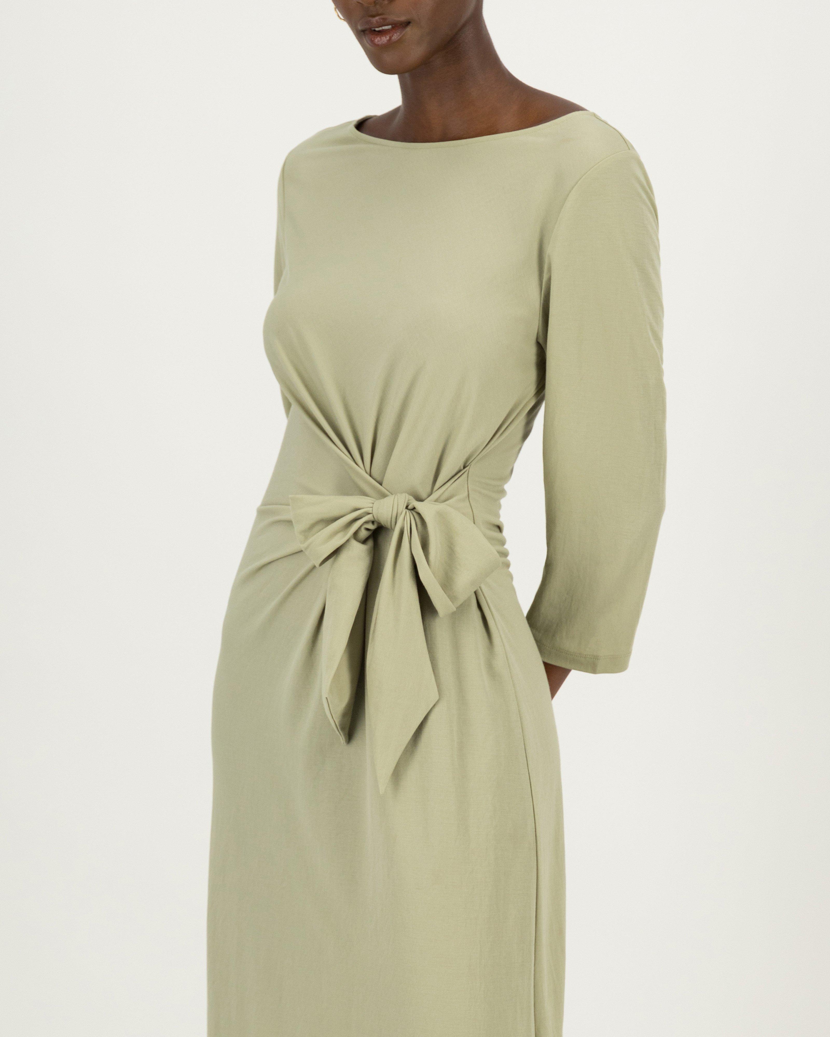 Isla Pique Knit Dress -  sage