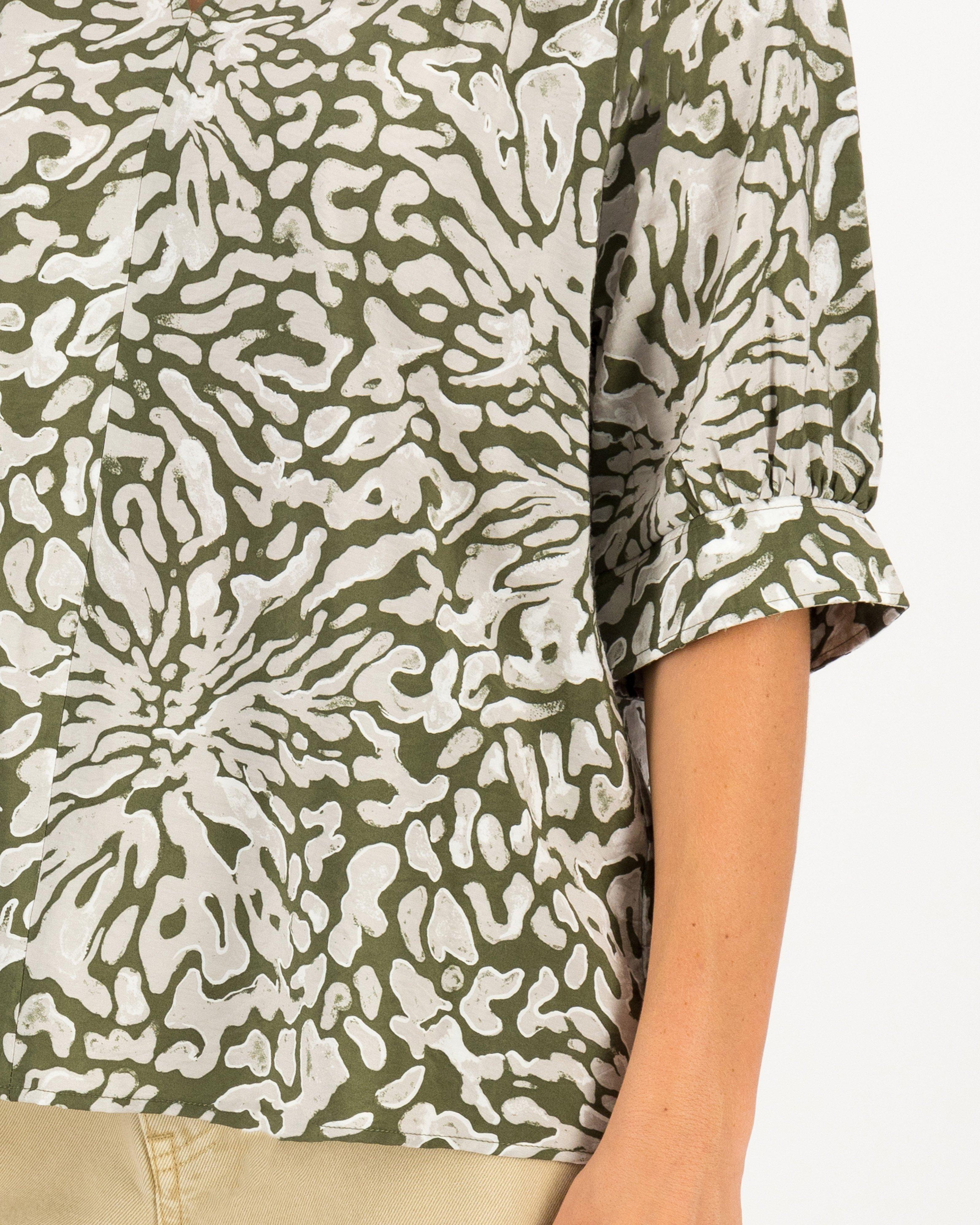 Carey Printed Popover -  darkgreen/darkolive