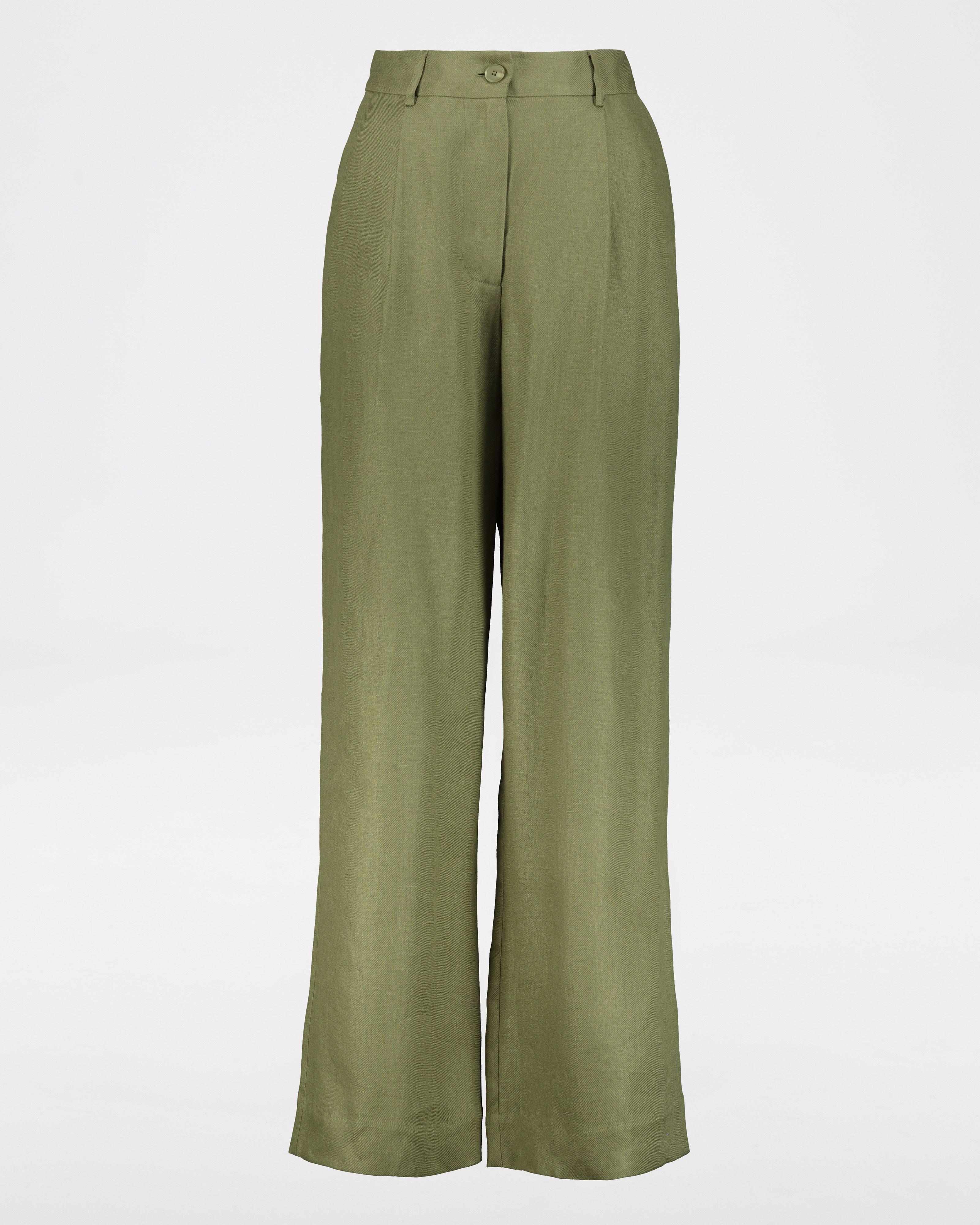 Georgia Linen Pants -  green