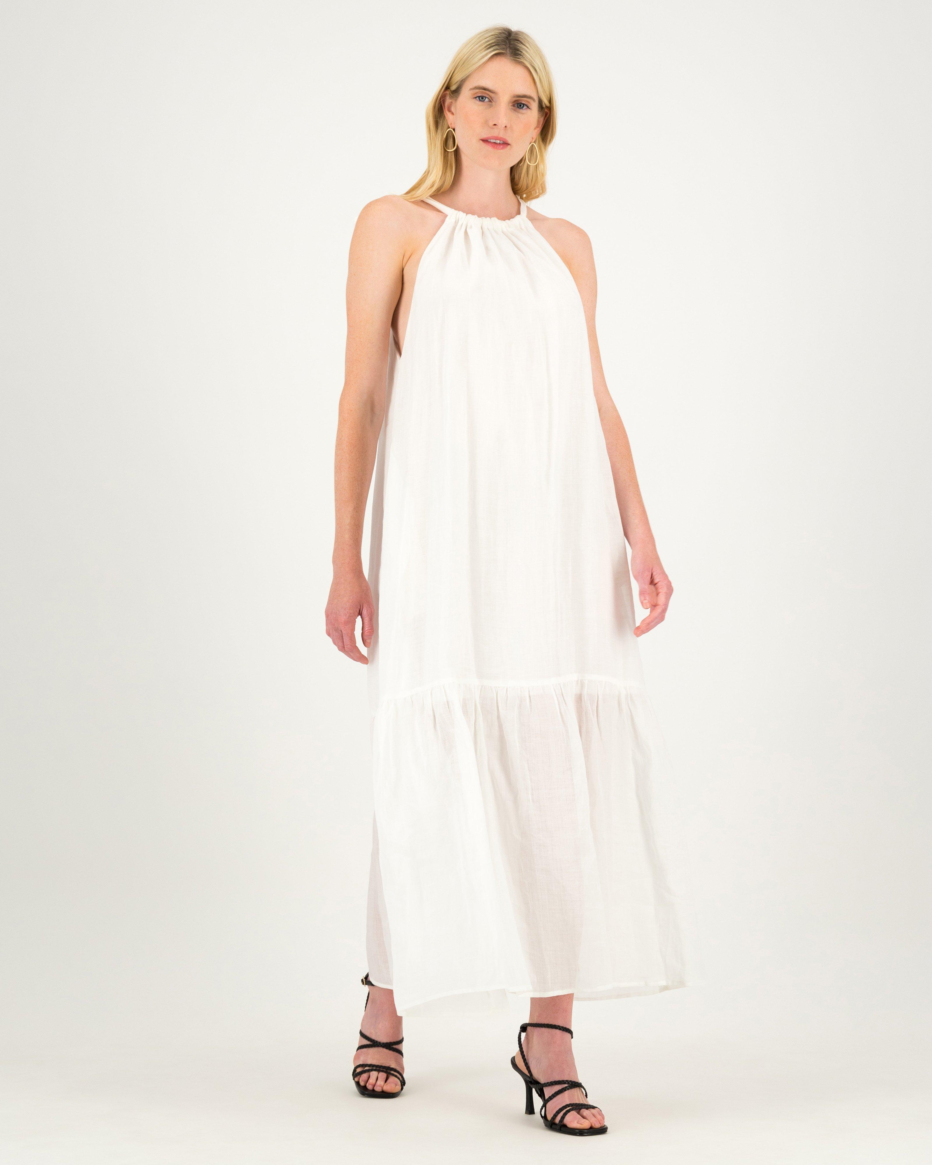 Keira Halterneck Dress -  white