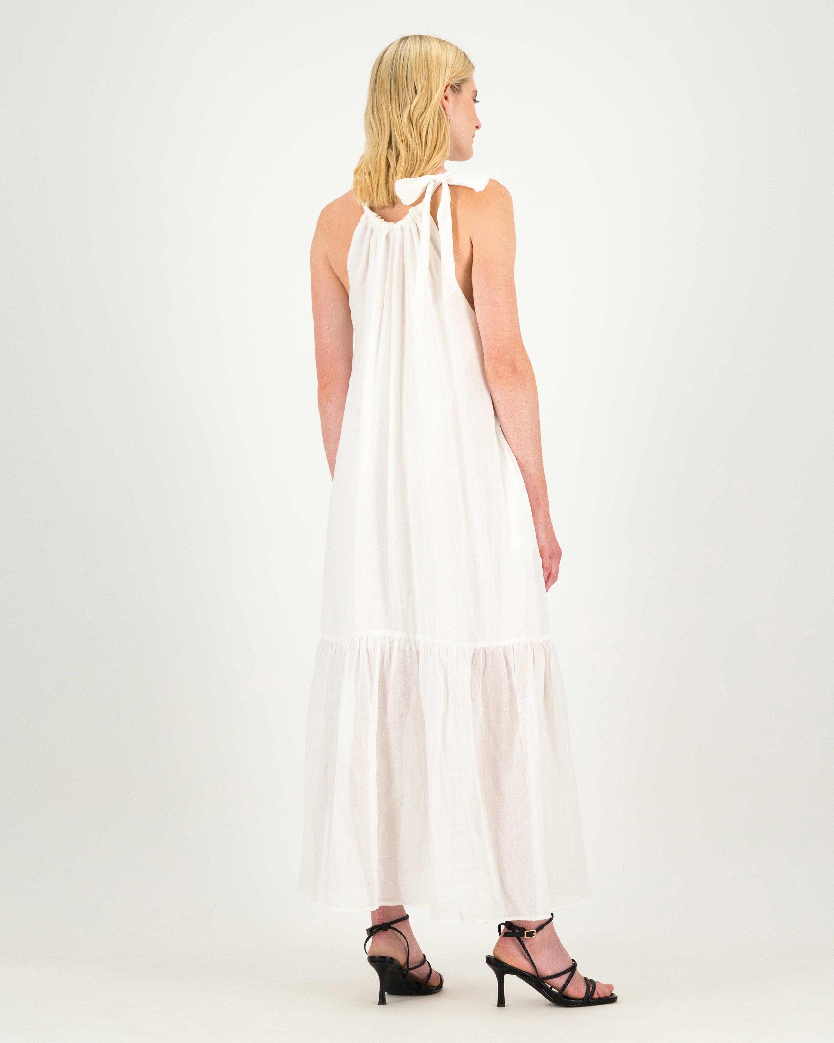 Keira Halterneck Dress -  white