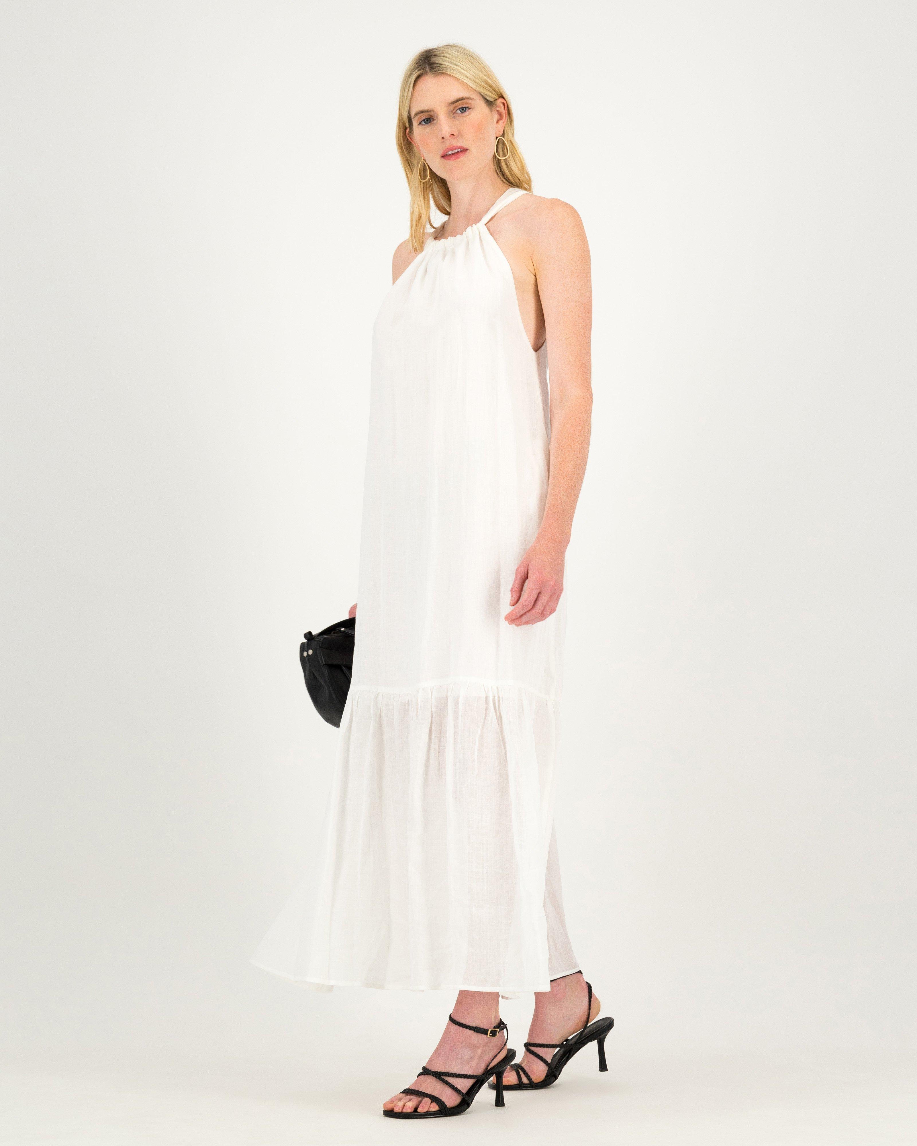 Keira Halterneck Dress -  white