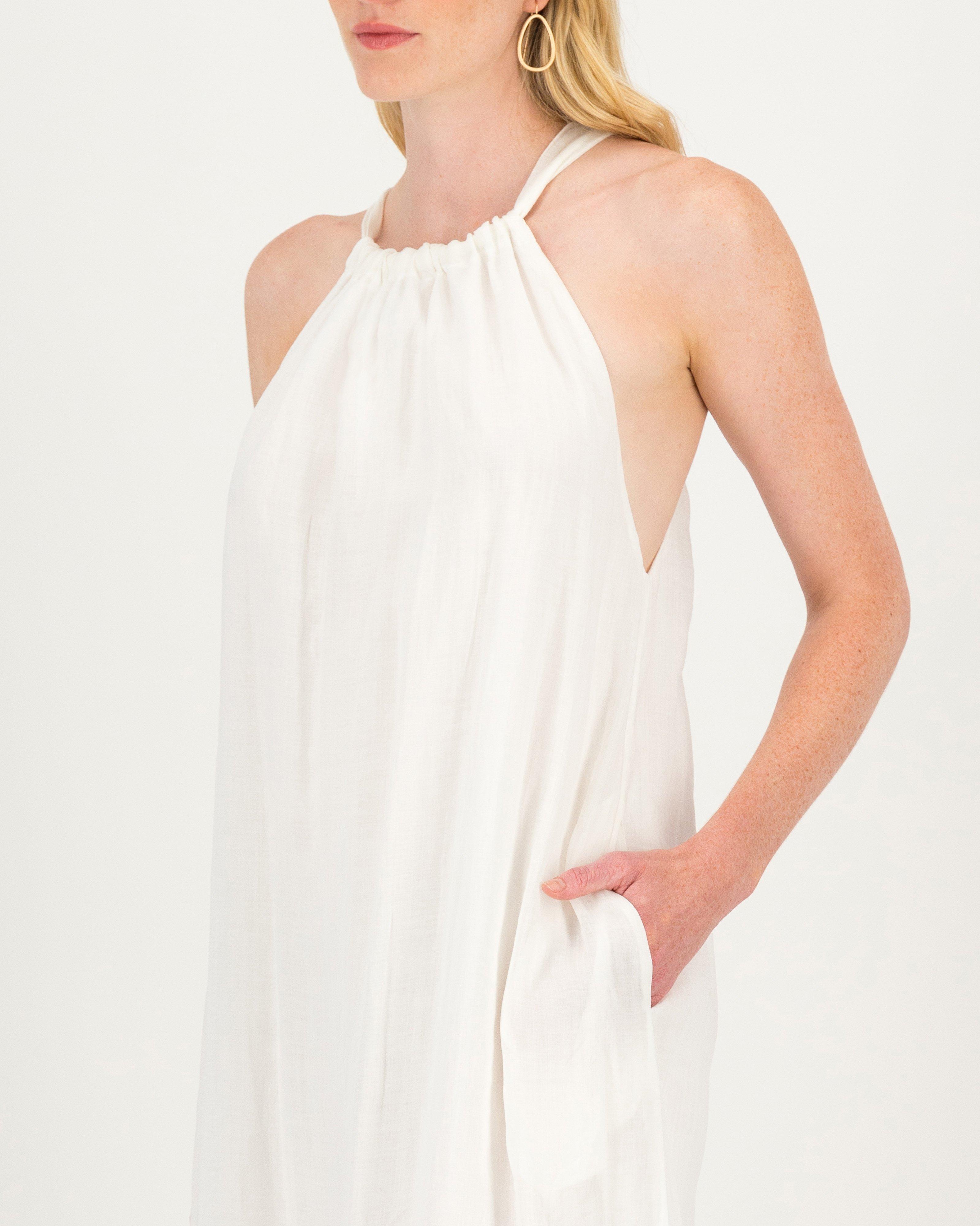 Keira Halterneck Dress -  white