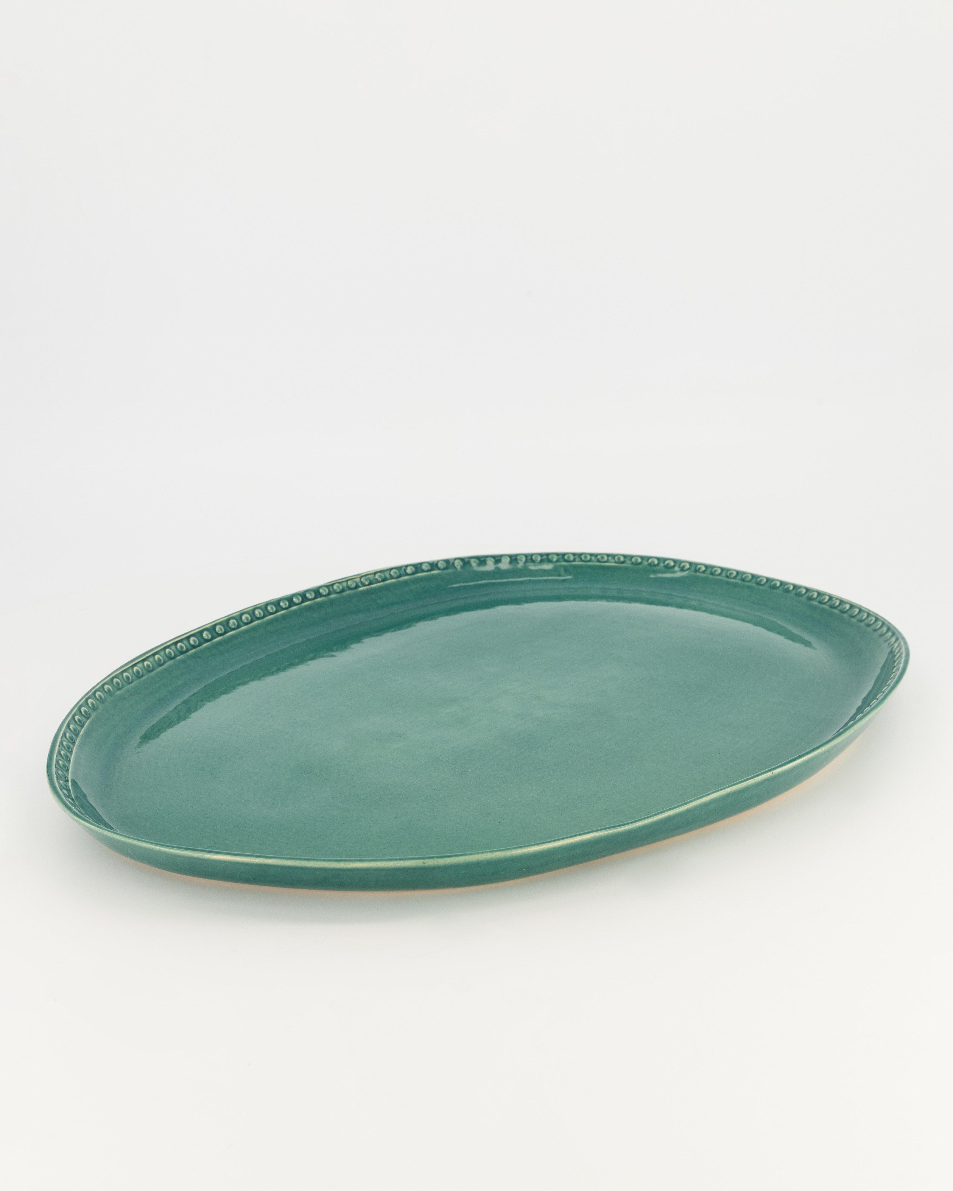 Belle Spotted Rim Platter -  teal