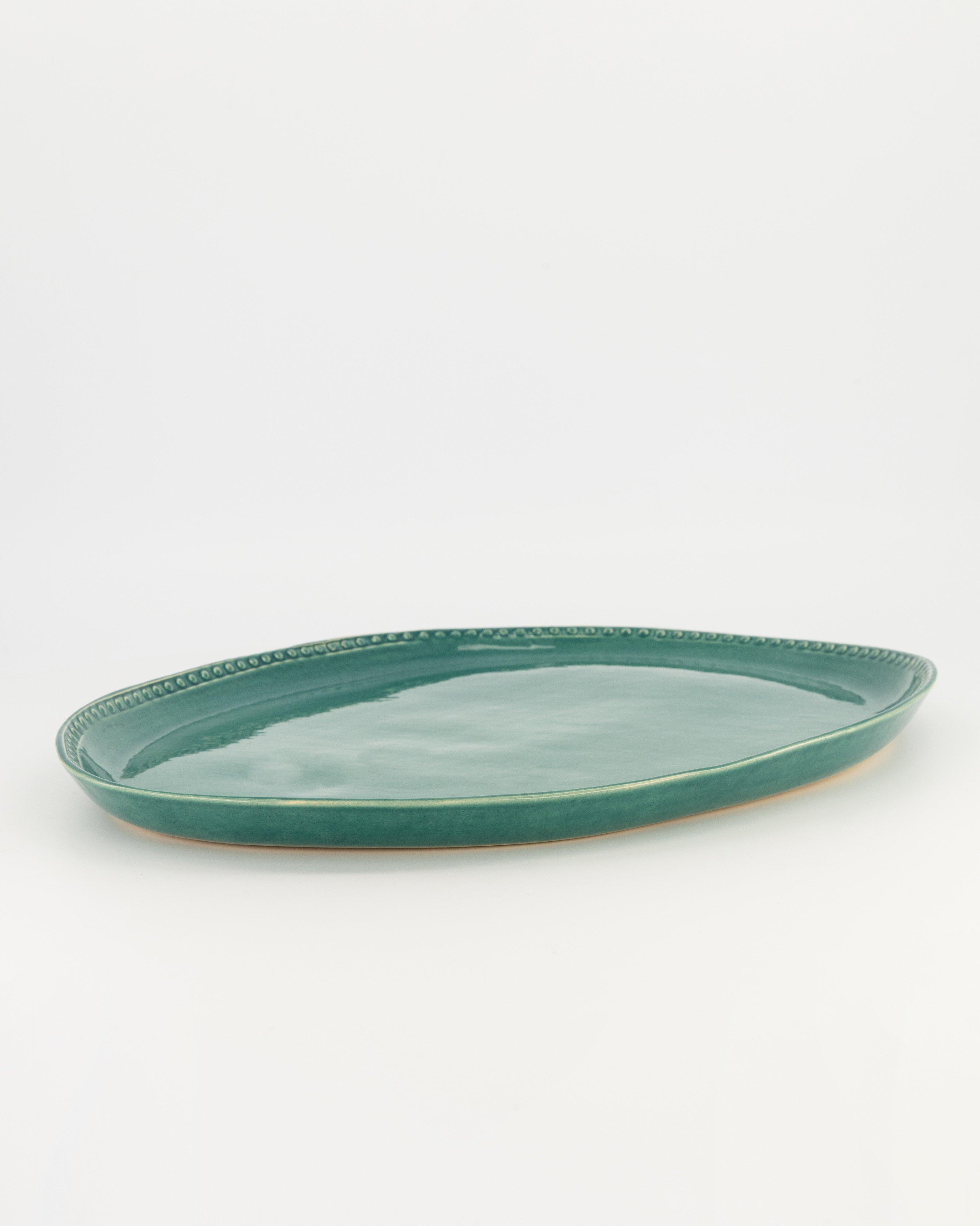 Belle Spotted Rim Platter -  teal