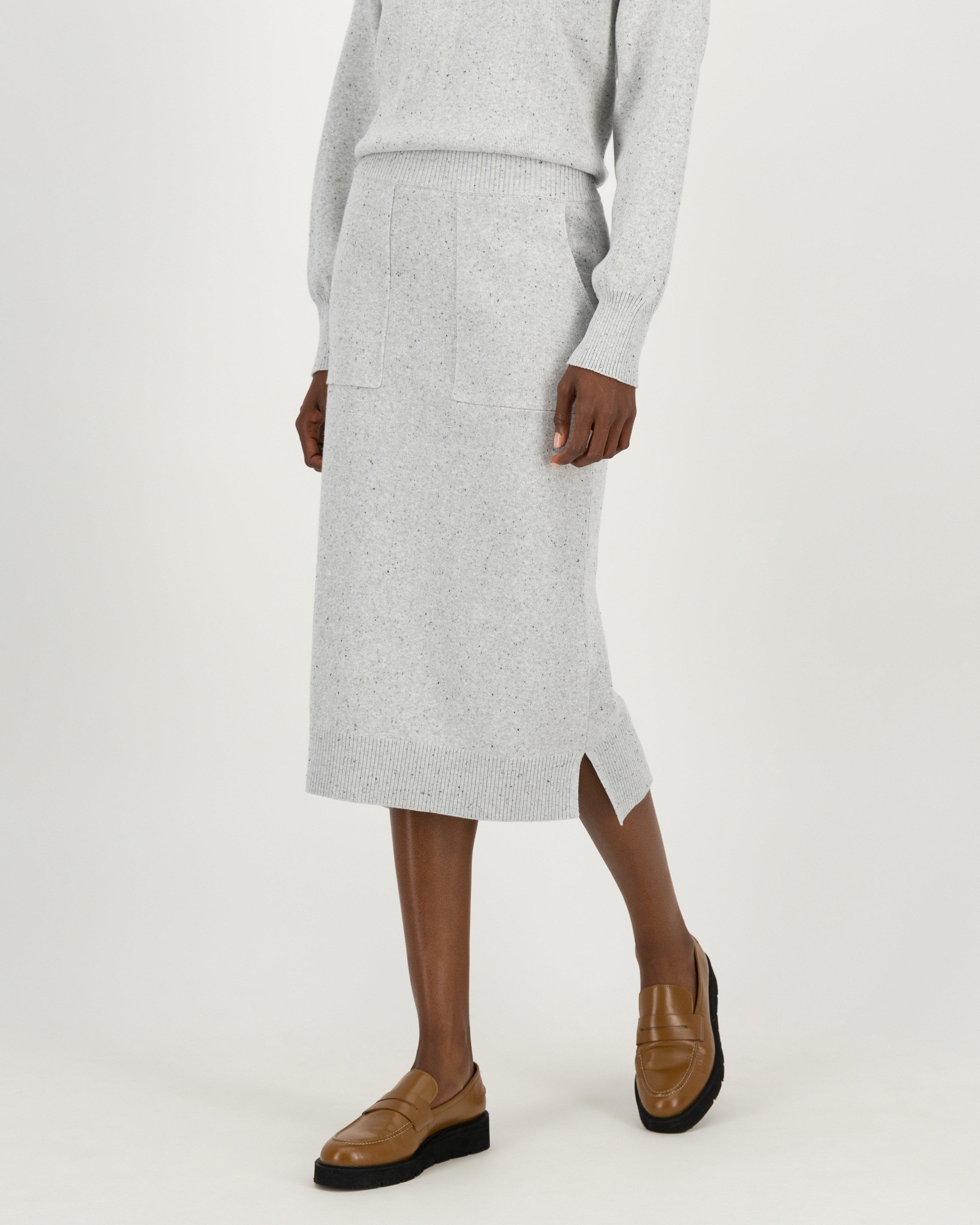 Poetry Natalie Knitwear Skirt Set -  grey