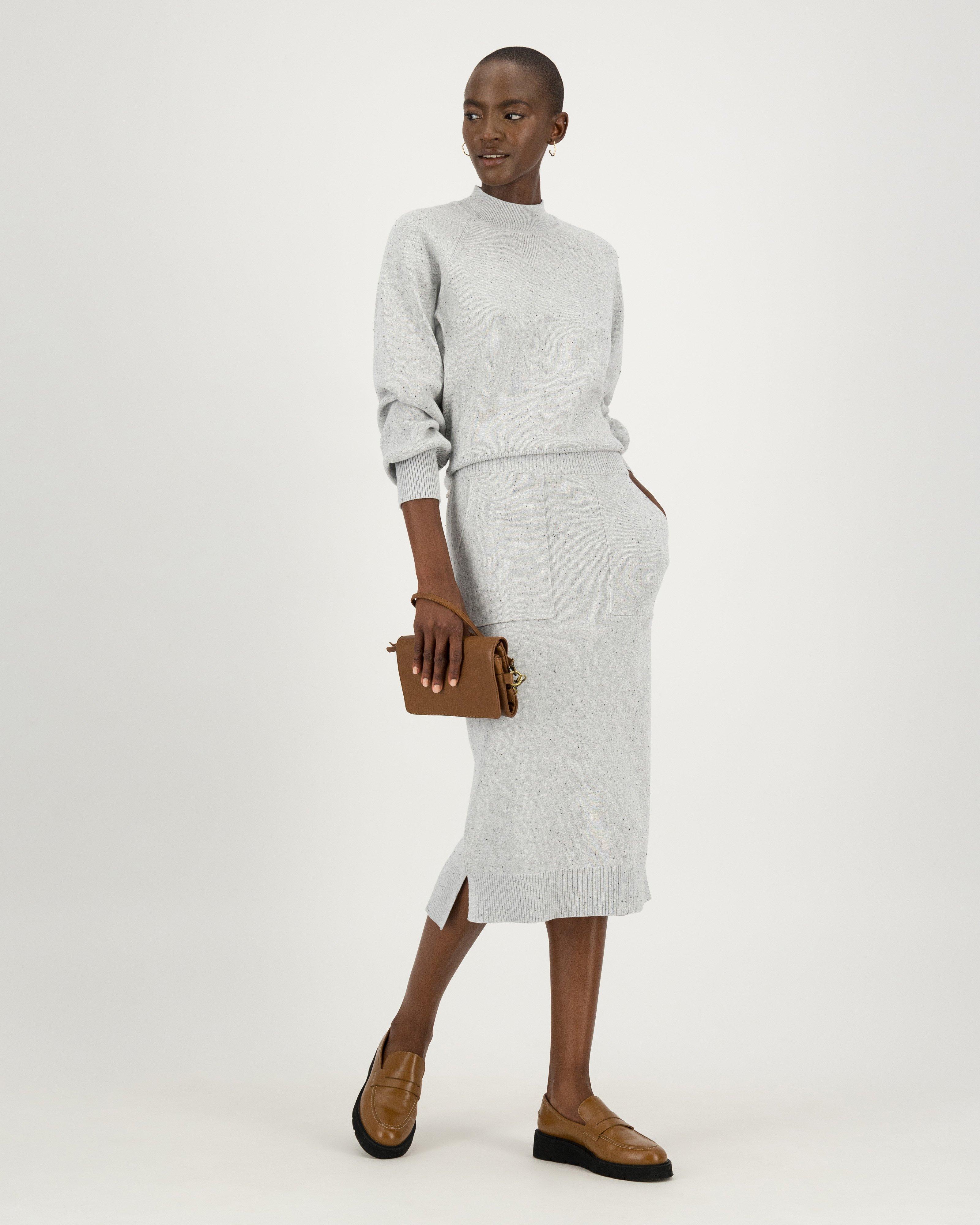 Poetry Natalie Knitwear Skirt Set -  grey